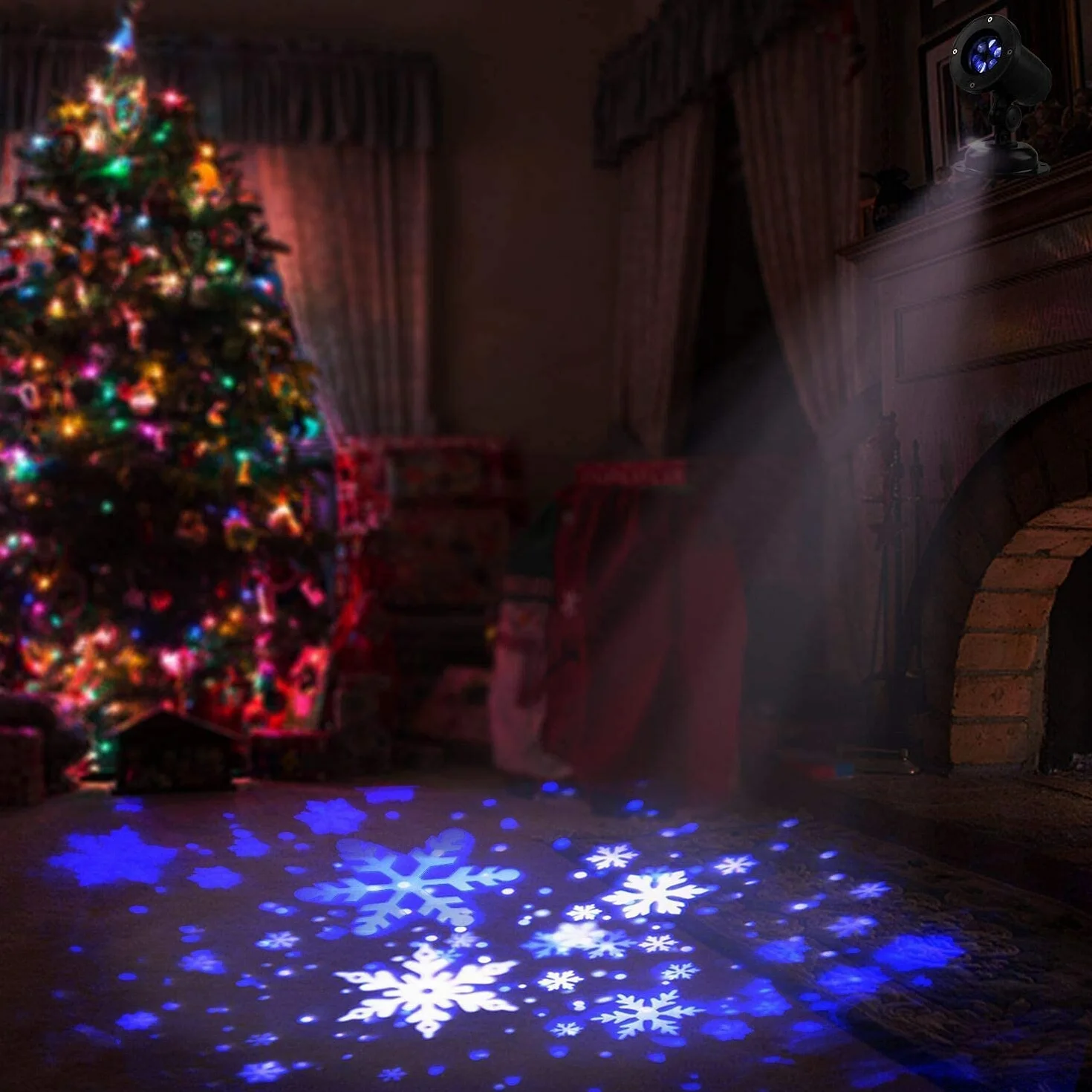 EAMBRITE Projecteur LED Noël flocons de neige 3 modes intérieur extérieur