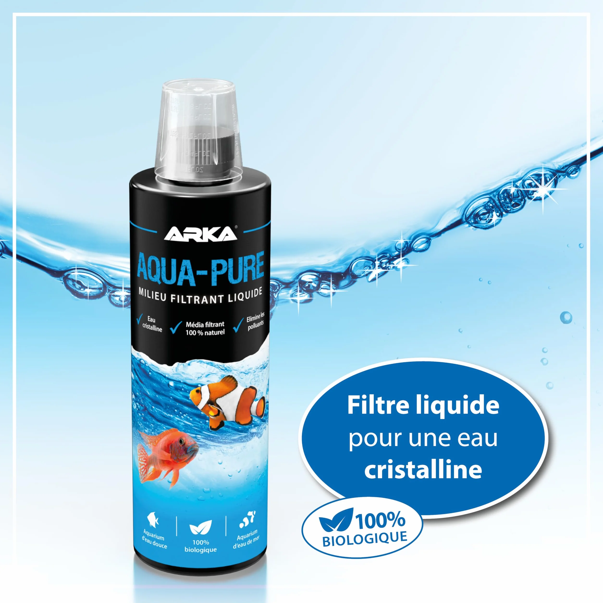 MICROBE-LIFT Aqua-Pure Clarificateur d’eau aquarium 118 ml – élimine la turbidité, eau cristalline, filtre biologique liquide eau douce & eau de mer