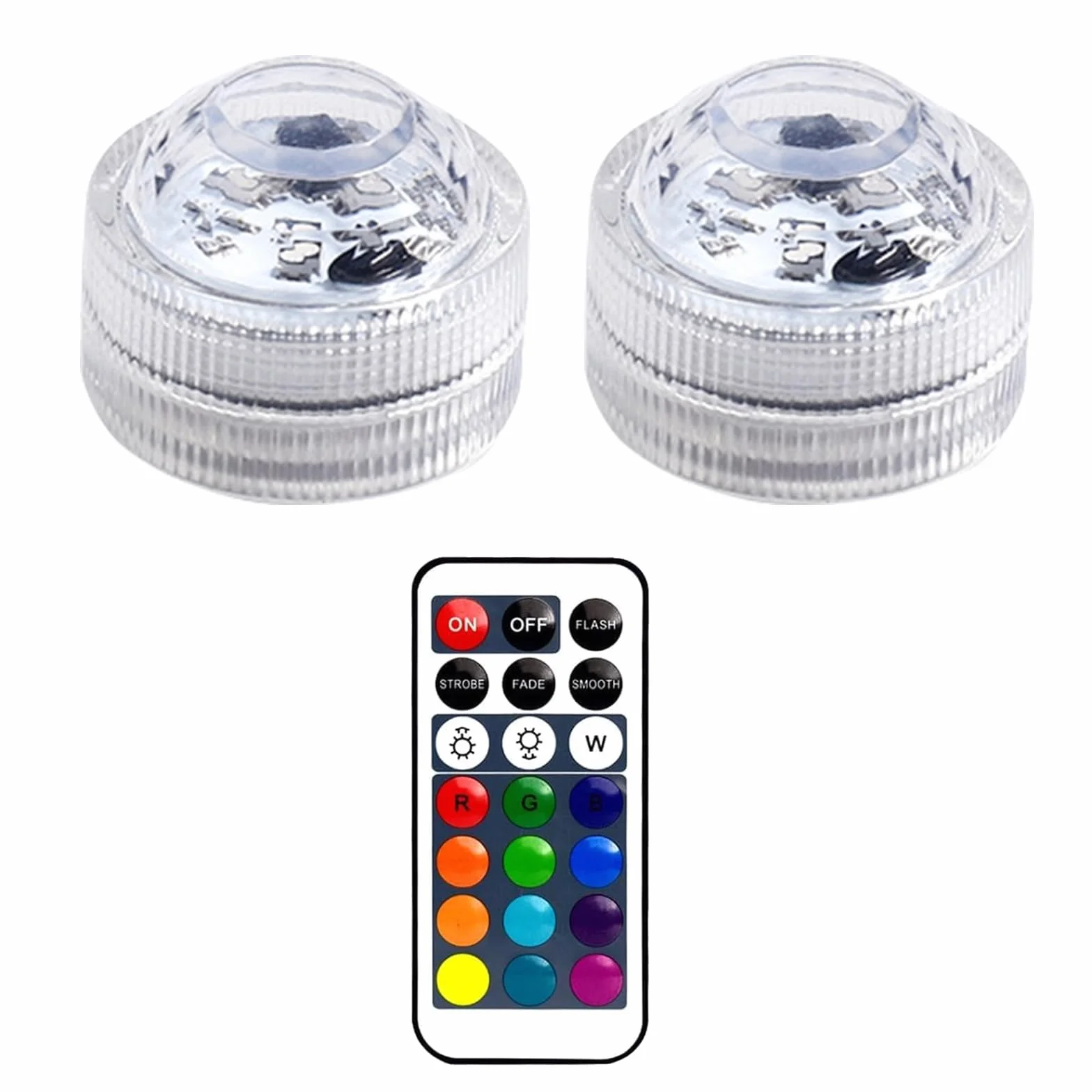 Lampes LED Submersibles RGB avec Télécommande pour Piscine, 2 Pièces