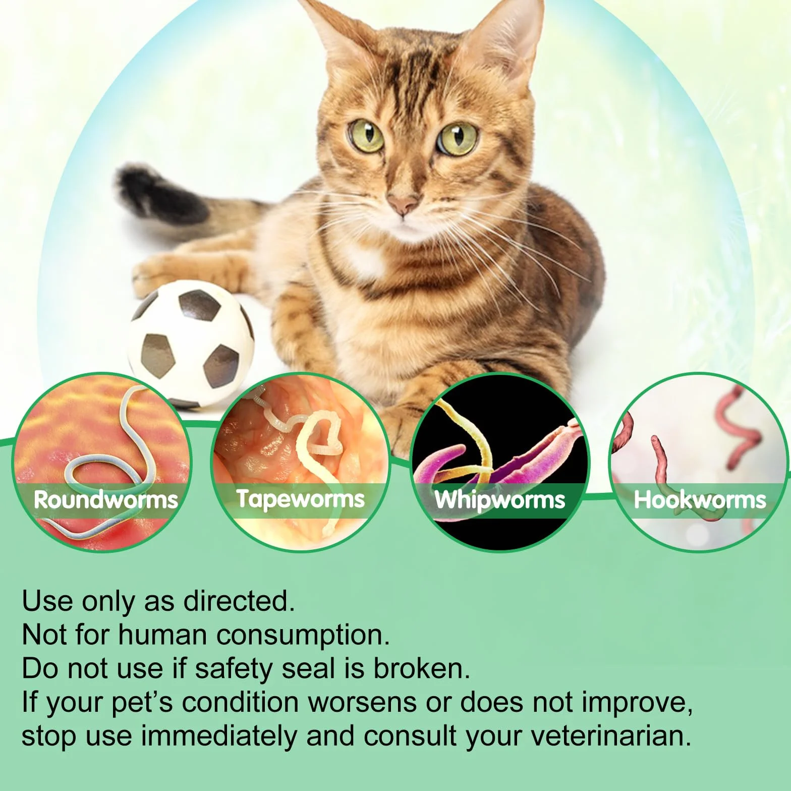 Vermifuge Liquide pour Chat 60 ML, Gouttes Vermifuges Naturelles à Base de Plantes, Favorise la Santé Intestinale