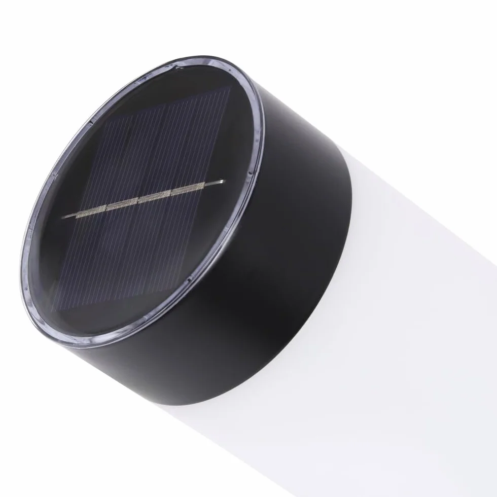 RexTech Lot de 8 lampes solaires de jardin LED avec piquet de terre, plastique noir, lumière blanche chaude