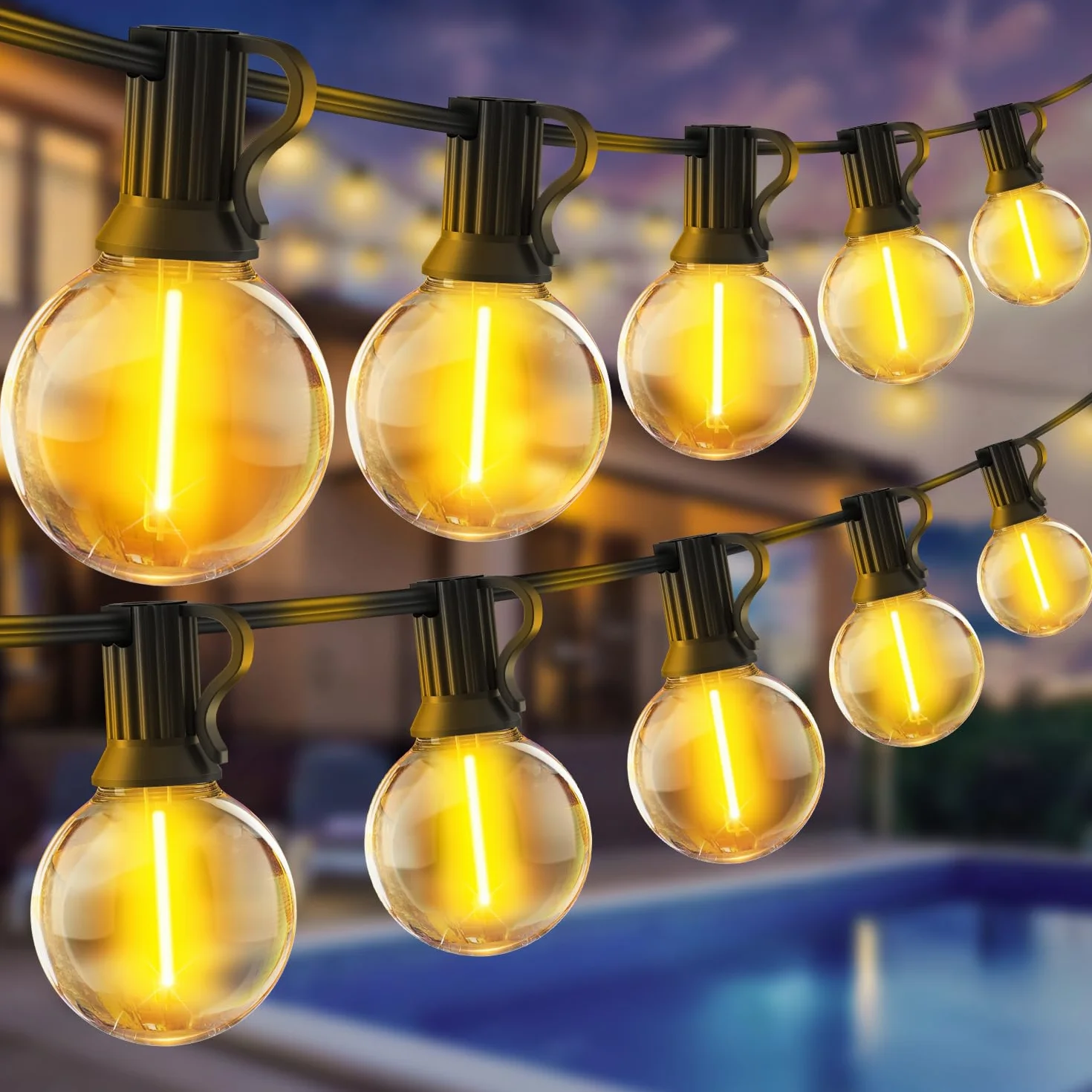 Guirlande Lumineuse LED Exterieur 30M G40 IP44 Étanche Jardin Terrasse Balcon