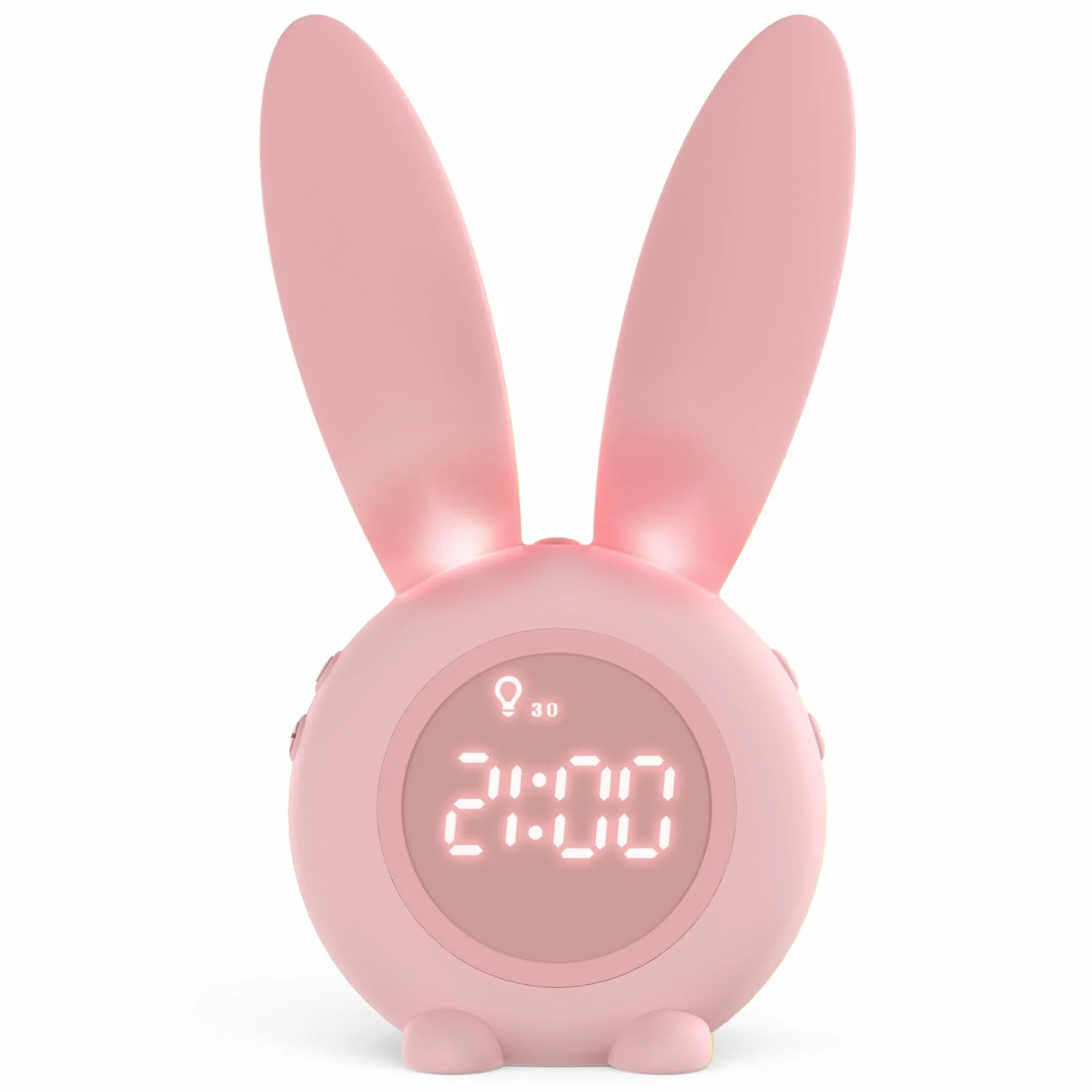 Réveil Matin à Induction en Forme de Lapin Intelligent avec Affichage Temps/Date/Température et Contrôle Vocal