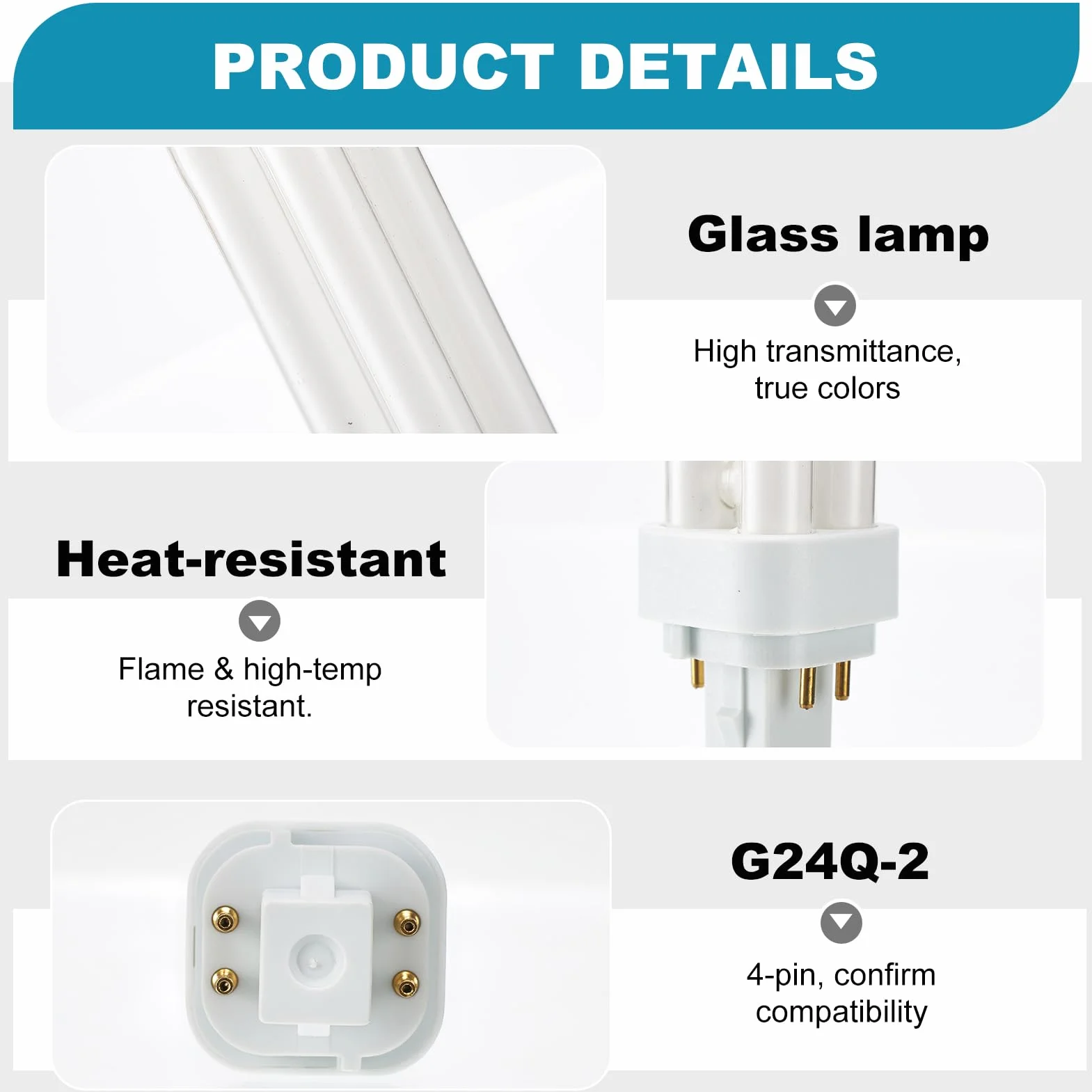 Lampe Fluorescente Compacte 18W G24q-2 220V Blanc Froid 4000K 1200lm CFL Double U