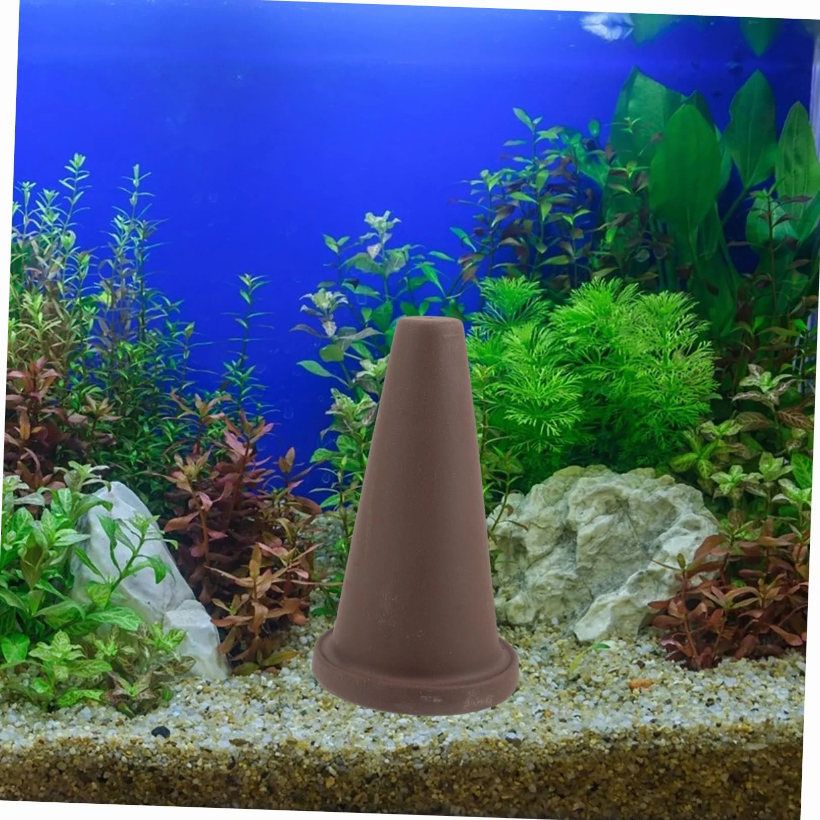 Toyvian Cône de Reproduction pour Poissons en Argile avec Filet Isolant et Rainure Inférieure, Protège Œufs de Poisson et Crevettes