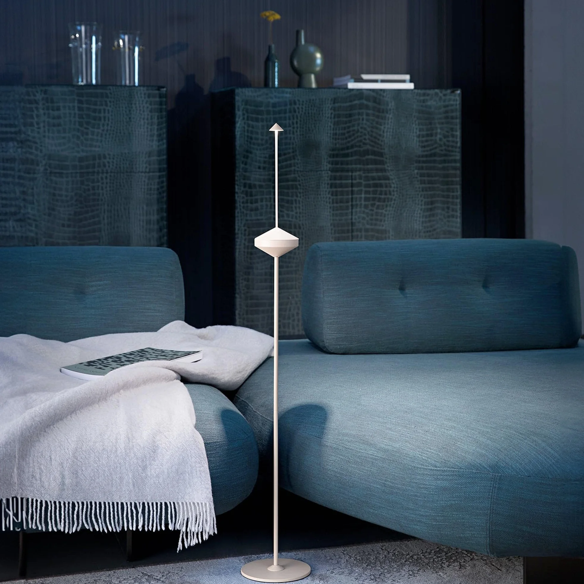 Zafferano Pina Lampe de Table Rechargeable Sans Fil Contrôle Tactile Dimmer 2200-3000 K Hauteur 29 cm Couleur Sable