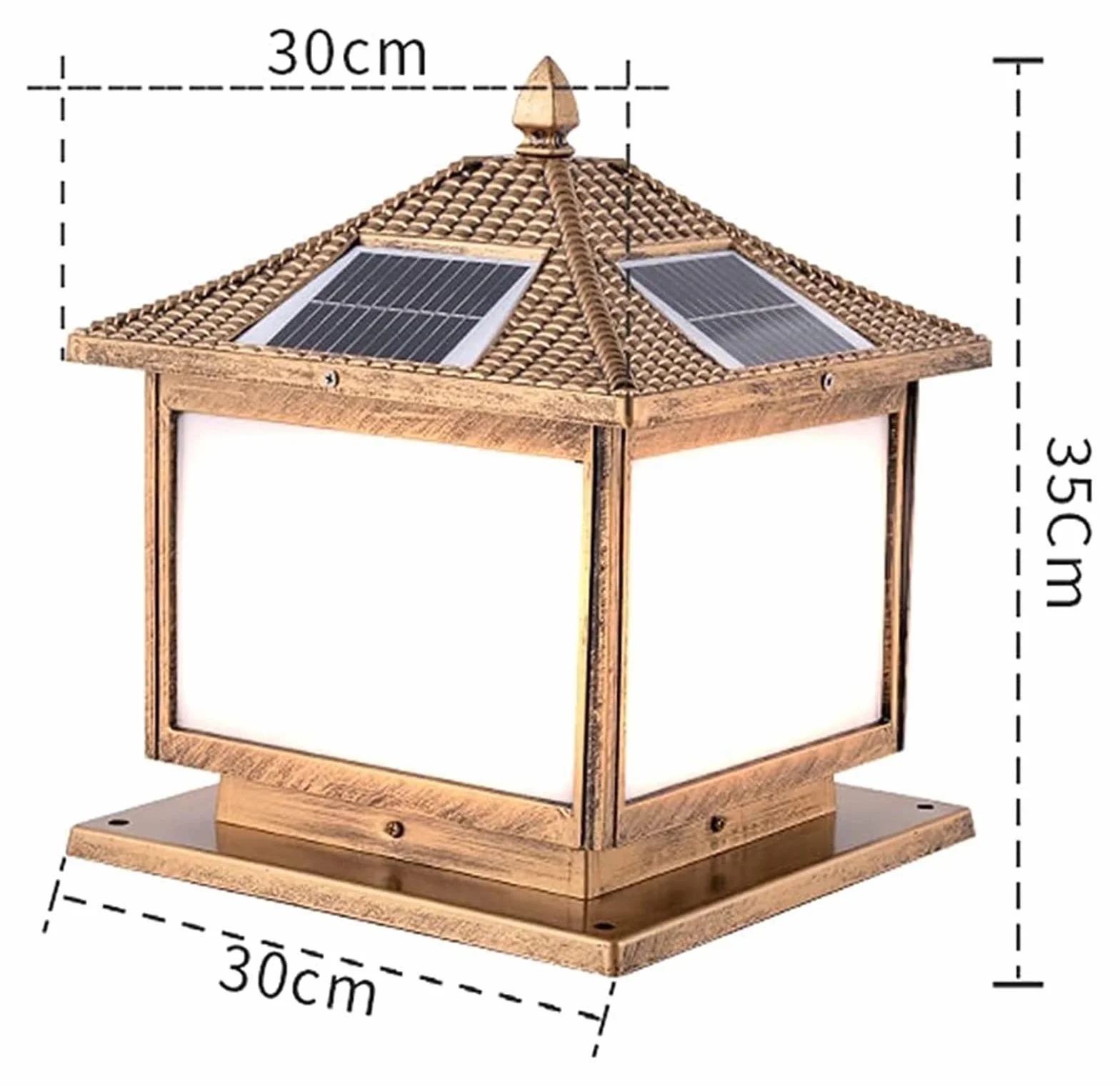 Lampadaire D'Extérieur Solaire Aluminium Hauteur 35 Cm