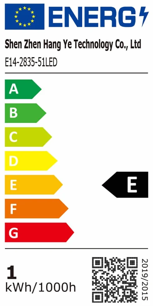 Ampoule LED E14 1W 120lm Blanc Chaud 2700K pour Réfrigérateur, 2 Pièces