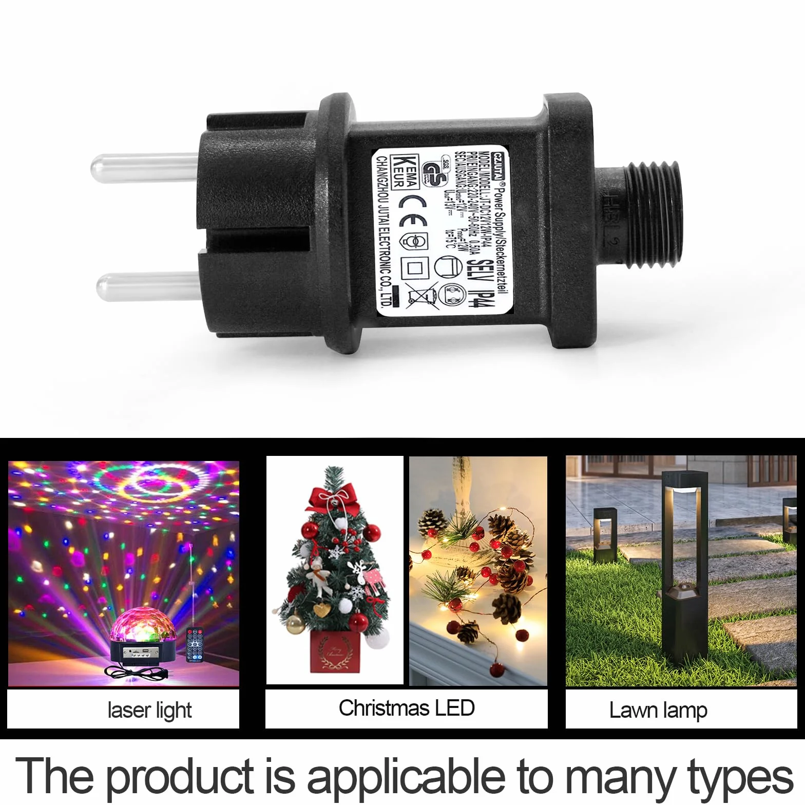Transformateur LED CZJUTAI 12V 12W IP44 Alimentation éclairage Noël
