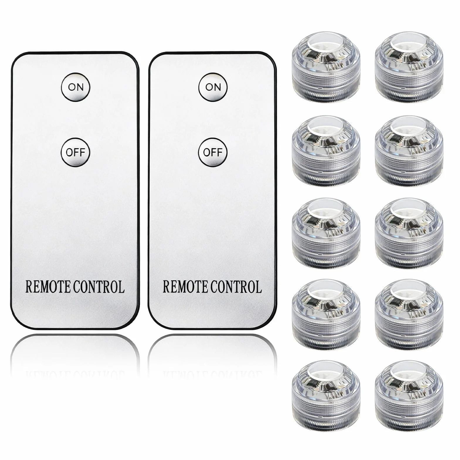 Mini lumières LED submersible 10pcs, lampe piscine LED étanche blanc chaud avec télécommande, éclairage piscine sans fil
