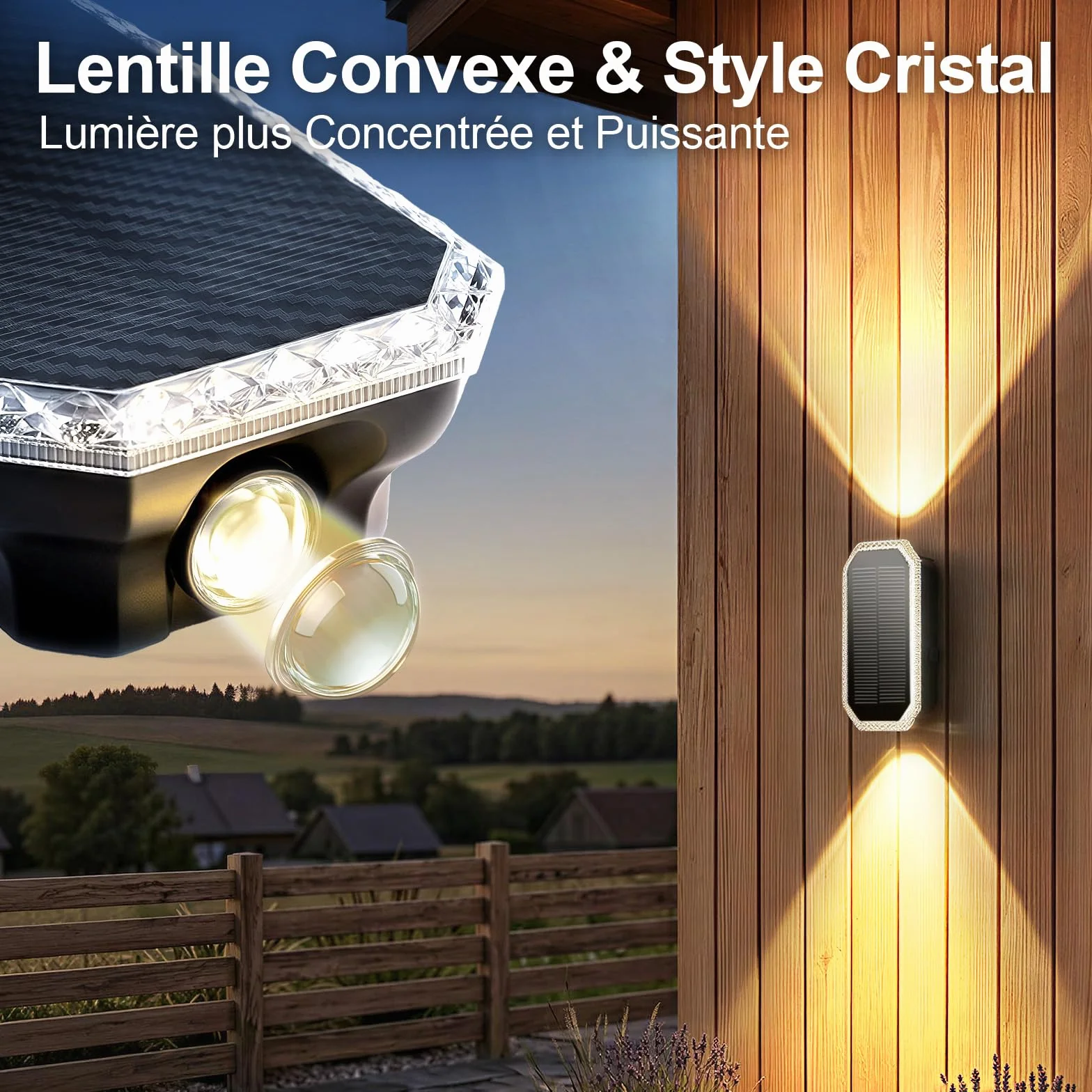 Lampe Solaire Exterieur Murale Lot de 4 Applique Solaire IP65 Jardin