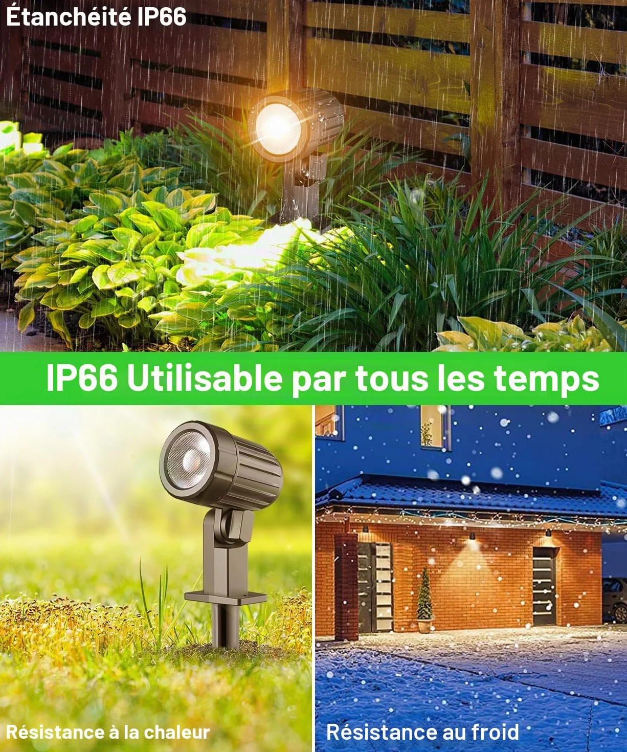 CLY Lampe Solaire Exterieur 5000mAh IP66 Projecteur LED 2 Mode 2700K-6000K