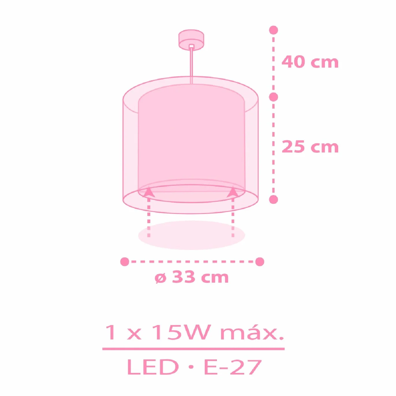 Dalber Lustre Chambre Lampe Suspension Plafonnier Enfants Unicorns Licornes Jaune E27