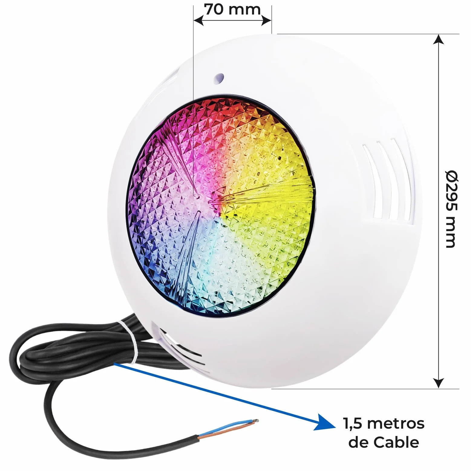 ATOMANT Lot de 2 Lumières de Piscine LED 45W RGB 12V AC IP68 Submersible