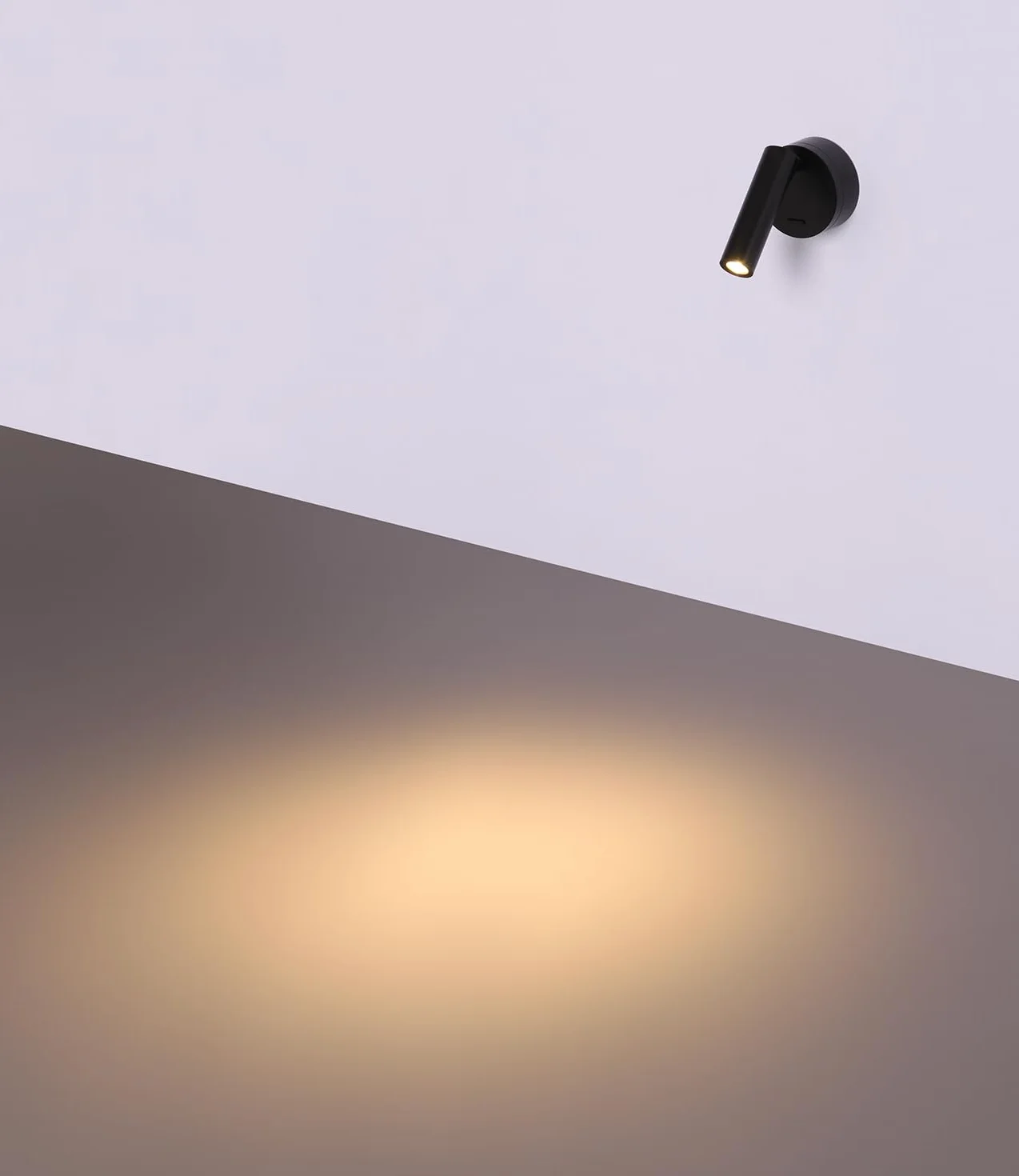 Applique Murale LED Interieur 3W 3000K Liseuse de Chevet avec Interrupteur Spot Réglable Noir Aluminium