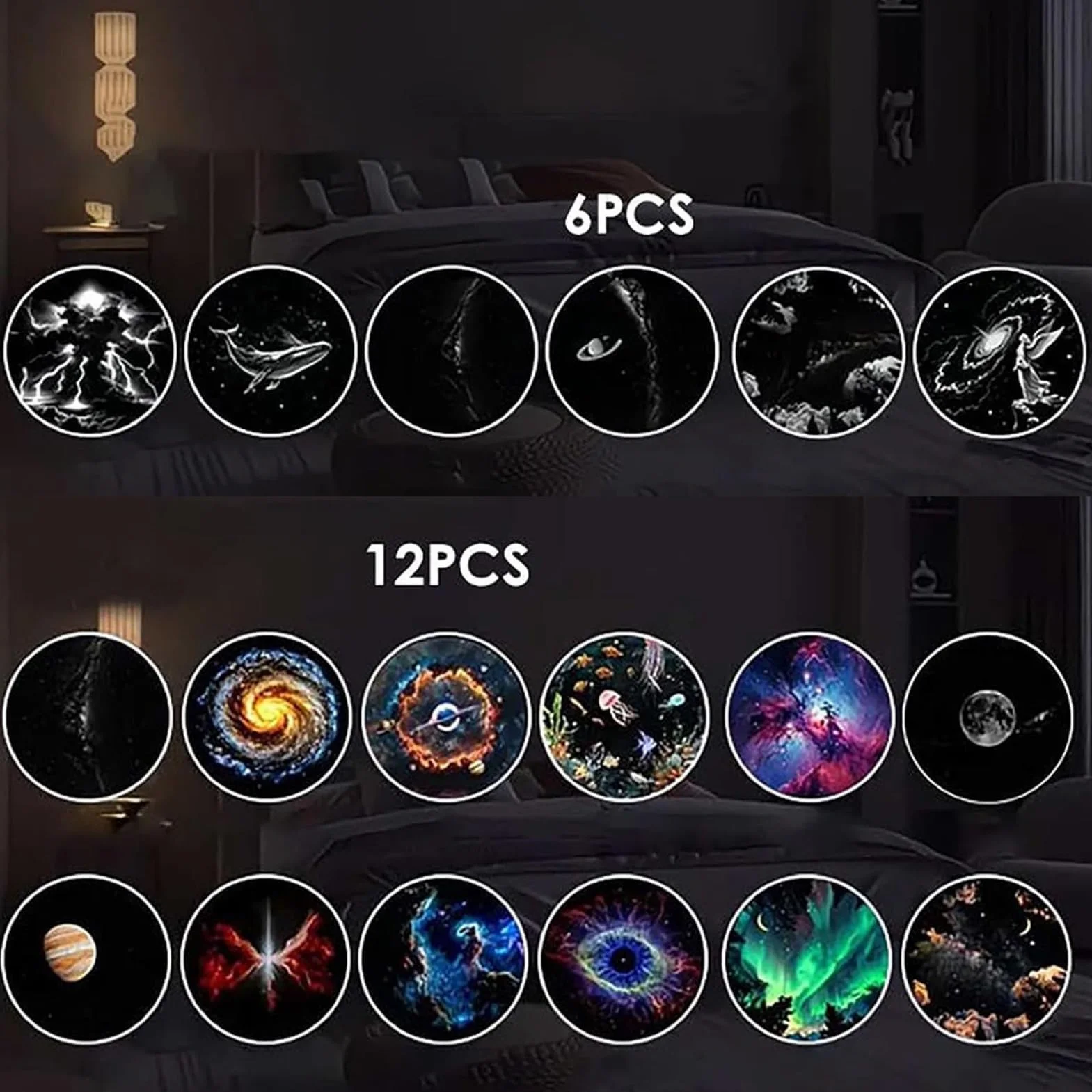 Projecteur Ciel Étoilé 2 en 1, Veilleuse USB Galaxie LED 360° pour Décoration de Plafond