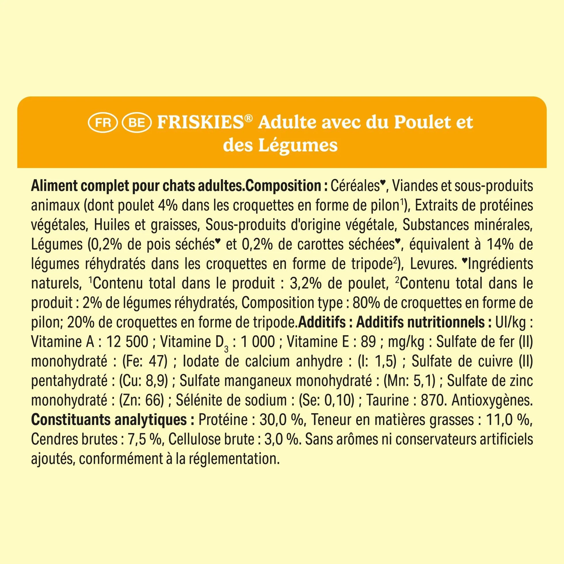 FRISKIES Croquettes complètes pour Chats Adultes au Poulet et Légumes 3 kg