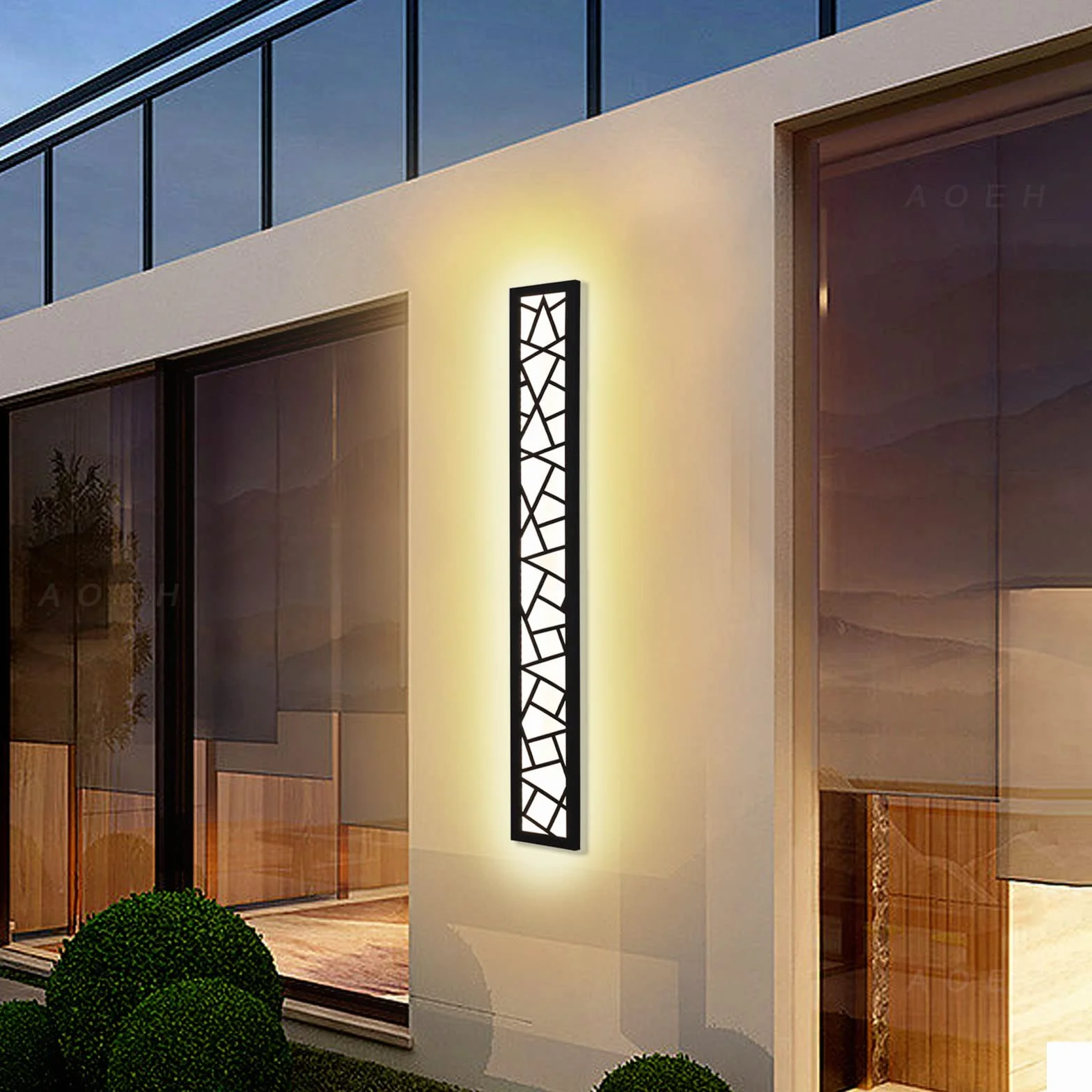 Applique Murale LED étanche IP65 Aluminium Nid d'Oiseau L60cm Blanc Chaud