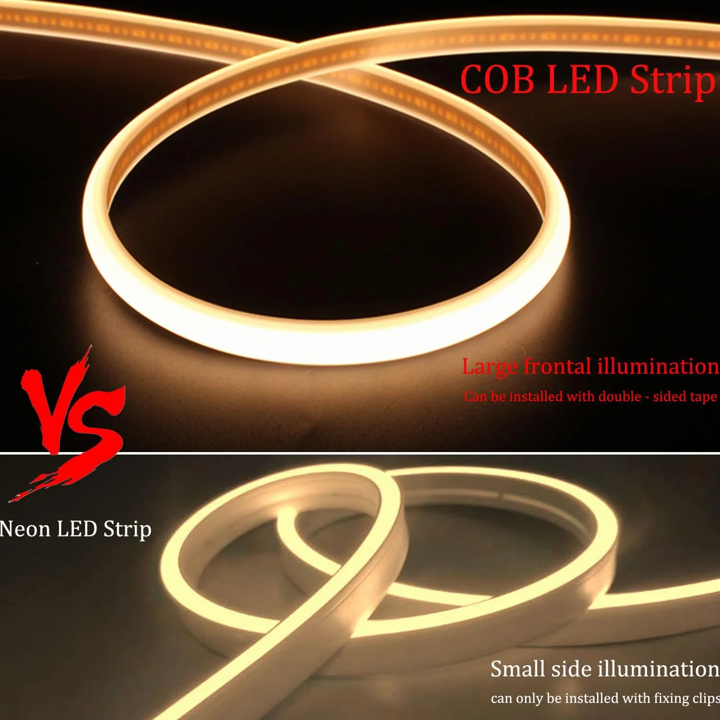 Ruban LED COB 220V 3M Bandeau LED Flexible IP65 Étanche 3000K Blanc Chaud