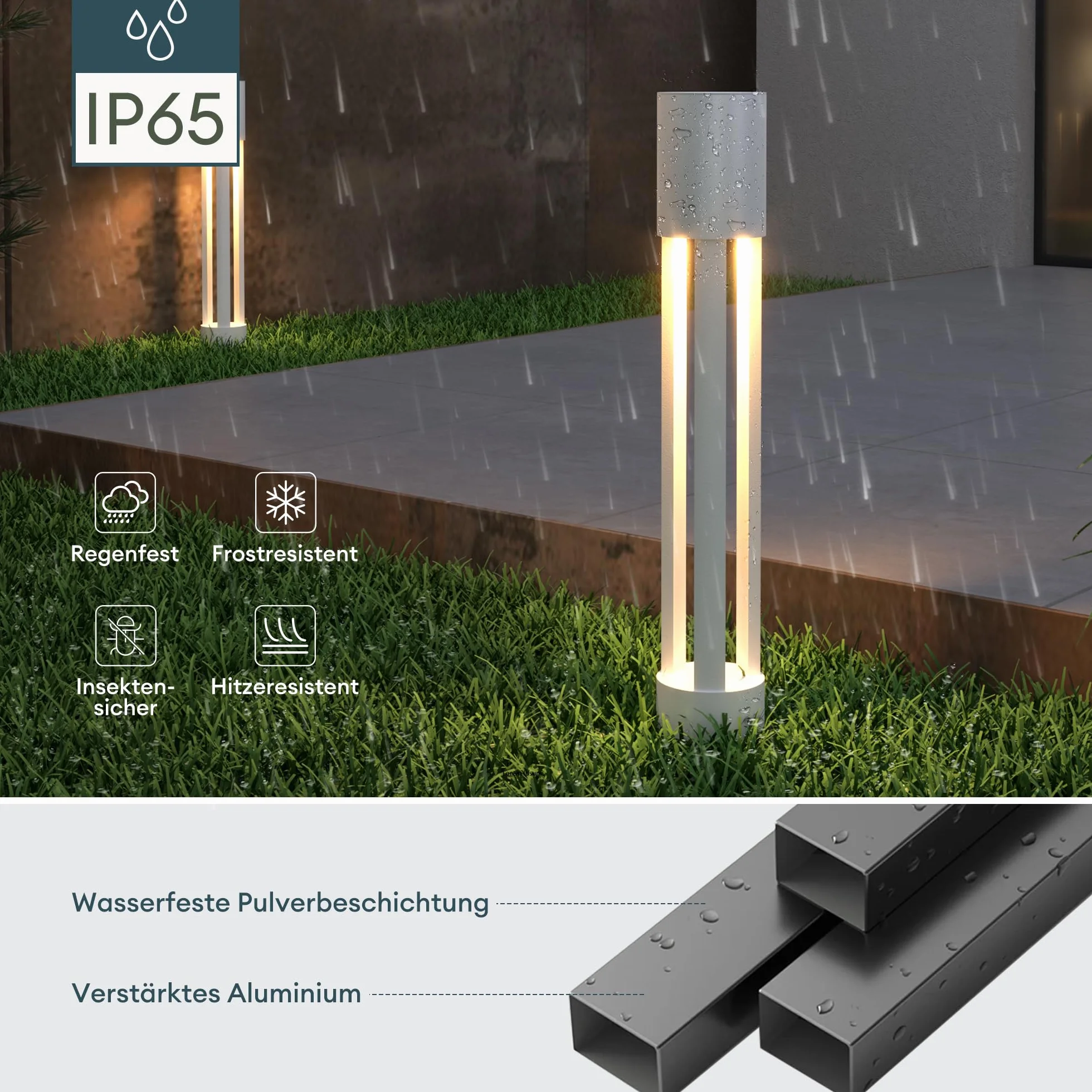 Lampe sur Pied Extérieur LED IP65 120x700mm Blanc Mai & Mai