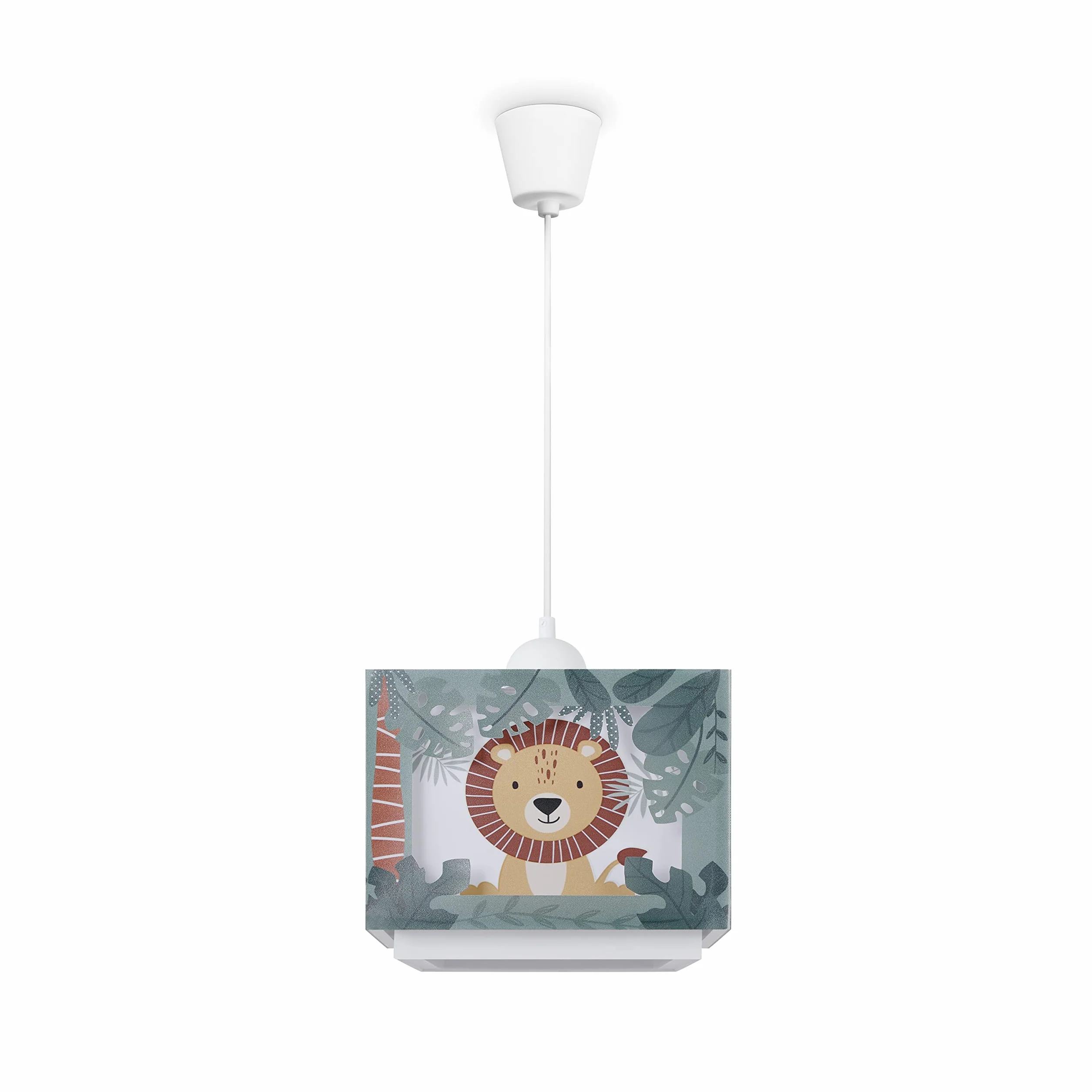 Paco Home Lampe à Suspension Enfant Plafonnier Abat-Jour Tissu Arc-En-Ciel E27 Vert
