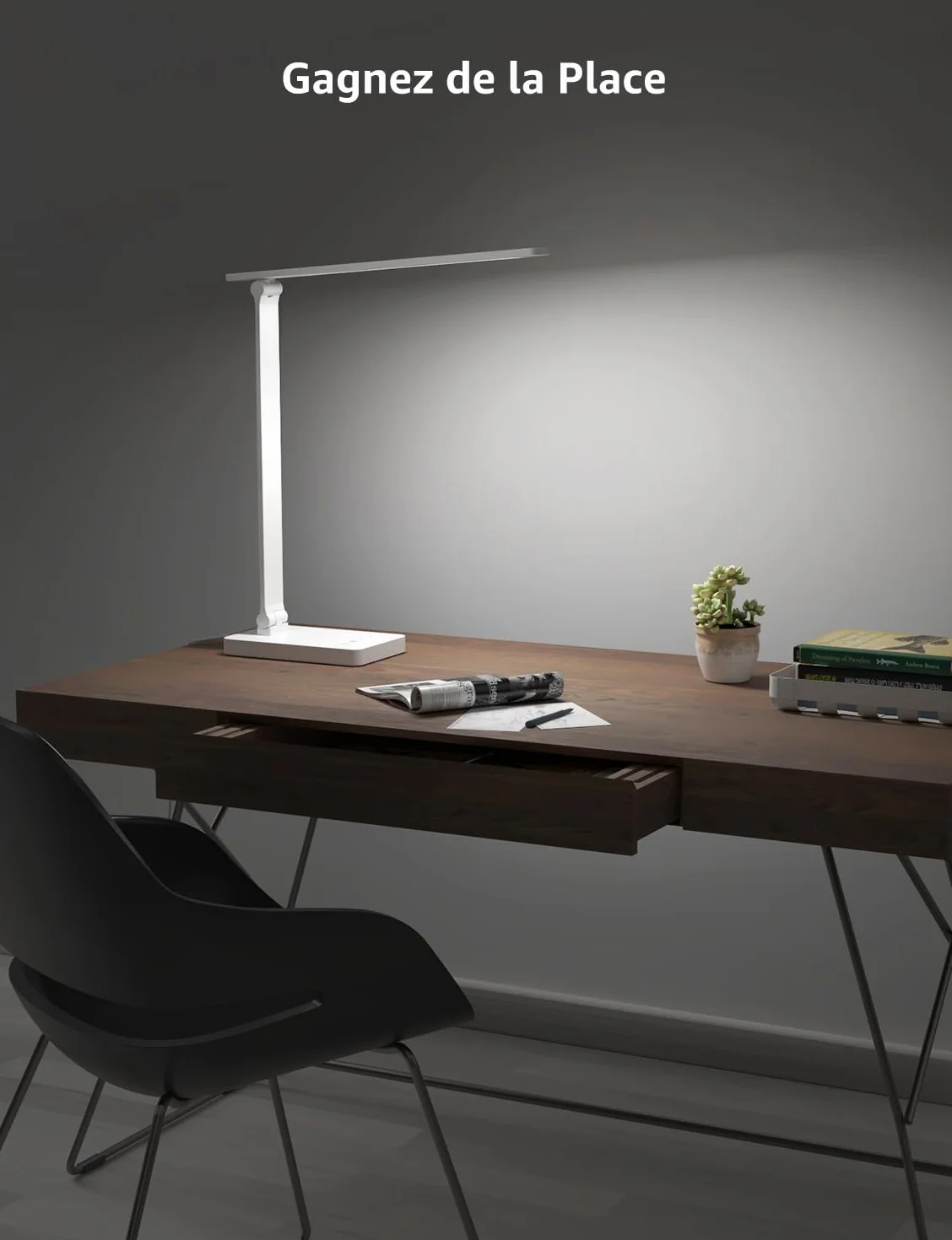 Lepro Lampe de Bureau 800 lm, 5 Modes Couleur, 5 Niveaux Luminosité Dimmable, Anti-Éblouissement, Contrôle Tactile, Blanc