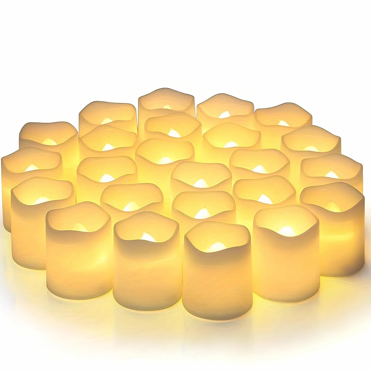 Bougies LED Flamme 24 Pièces, Chandelles Lumineuses Sans Flamme, Chauffe-Plat Électriques pour Décoration Maison Noël Mariage