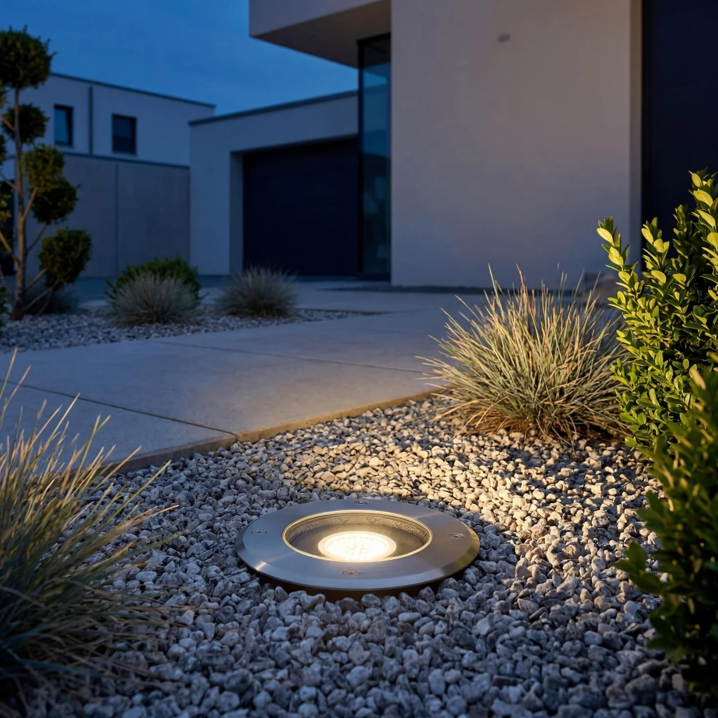 Spot encastrable LED IP67 acier inoxydable verre rond Ø14 cm 12 W 1032 lm étanche projecteur de sol extérieur