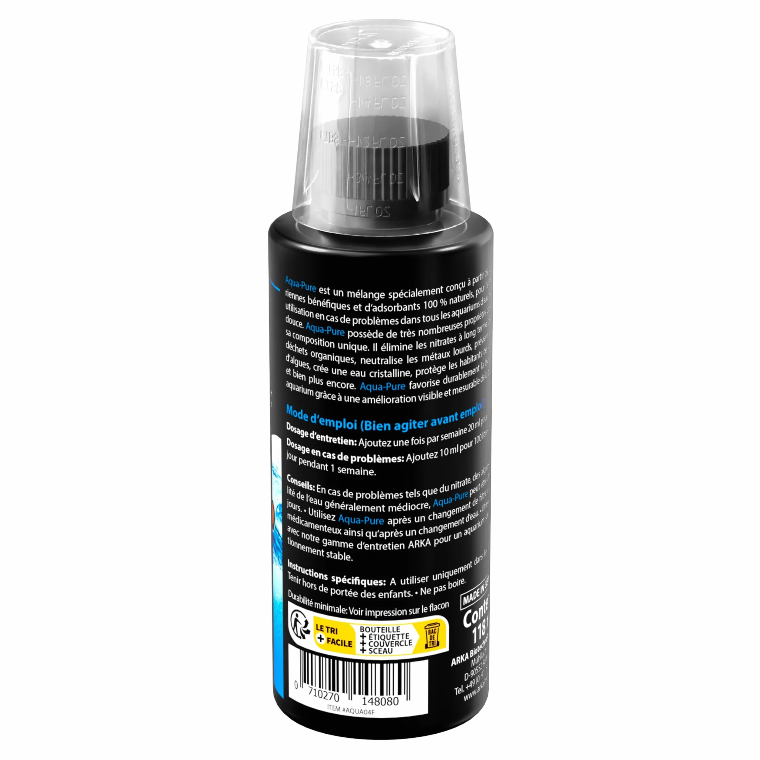 MICROBE-LIFT Aqua-Pure Clarificateur d’eau aquarium 118 ml – élimine la turbidité, eau cristalline, filtre biologique liquide eau douce & eau de mer