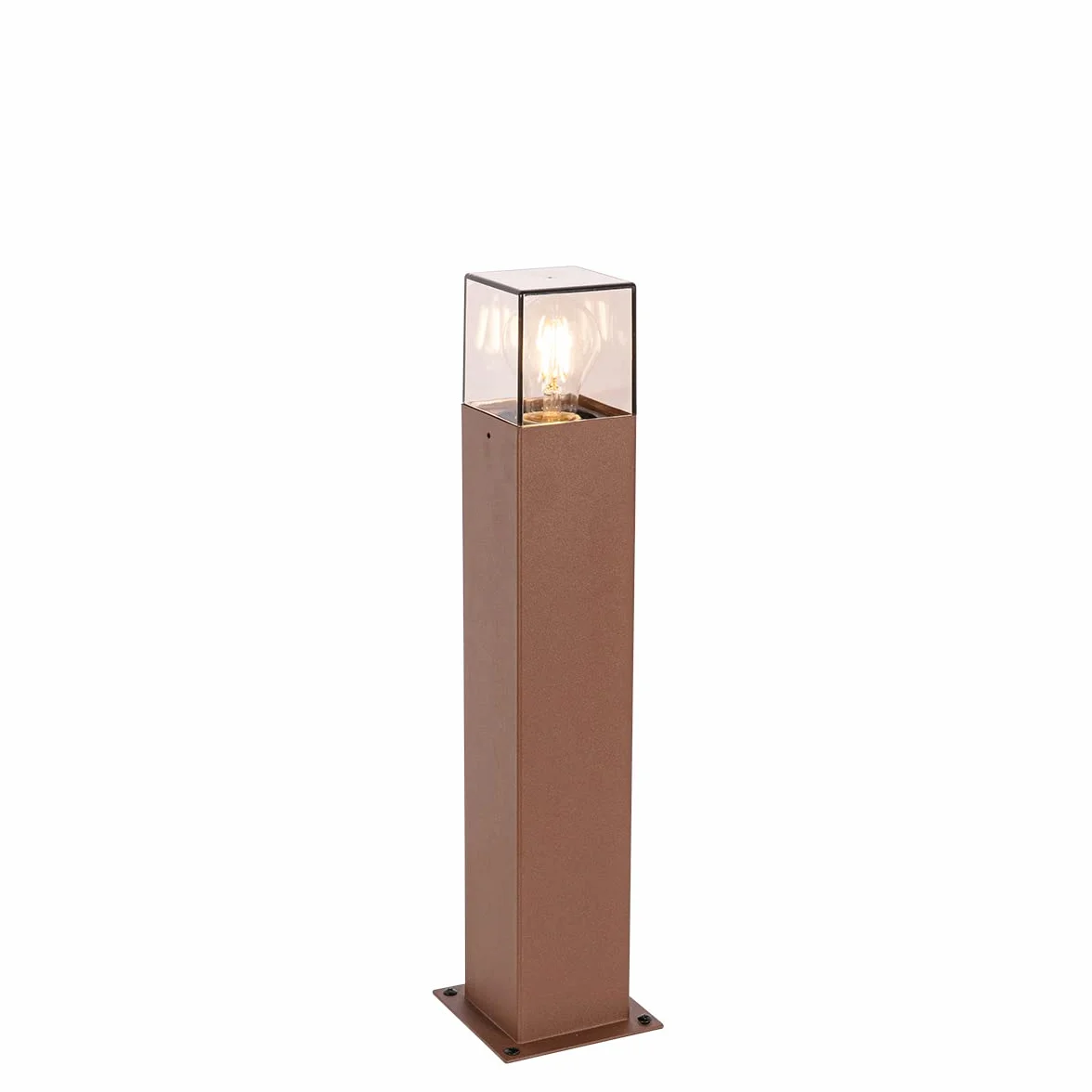 QAZQA Lampe sur pied extérieur 1 lumière L 12 cm Brun rouille Rustique