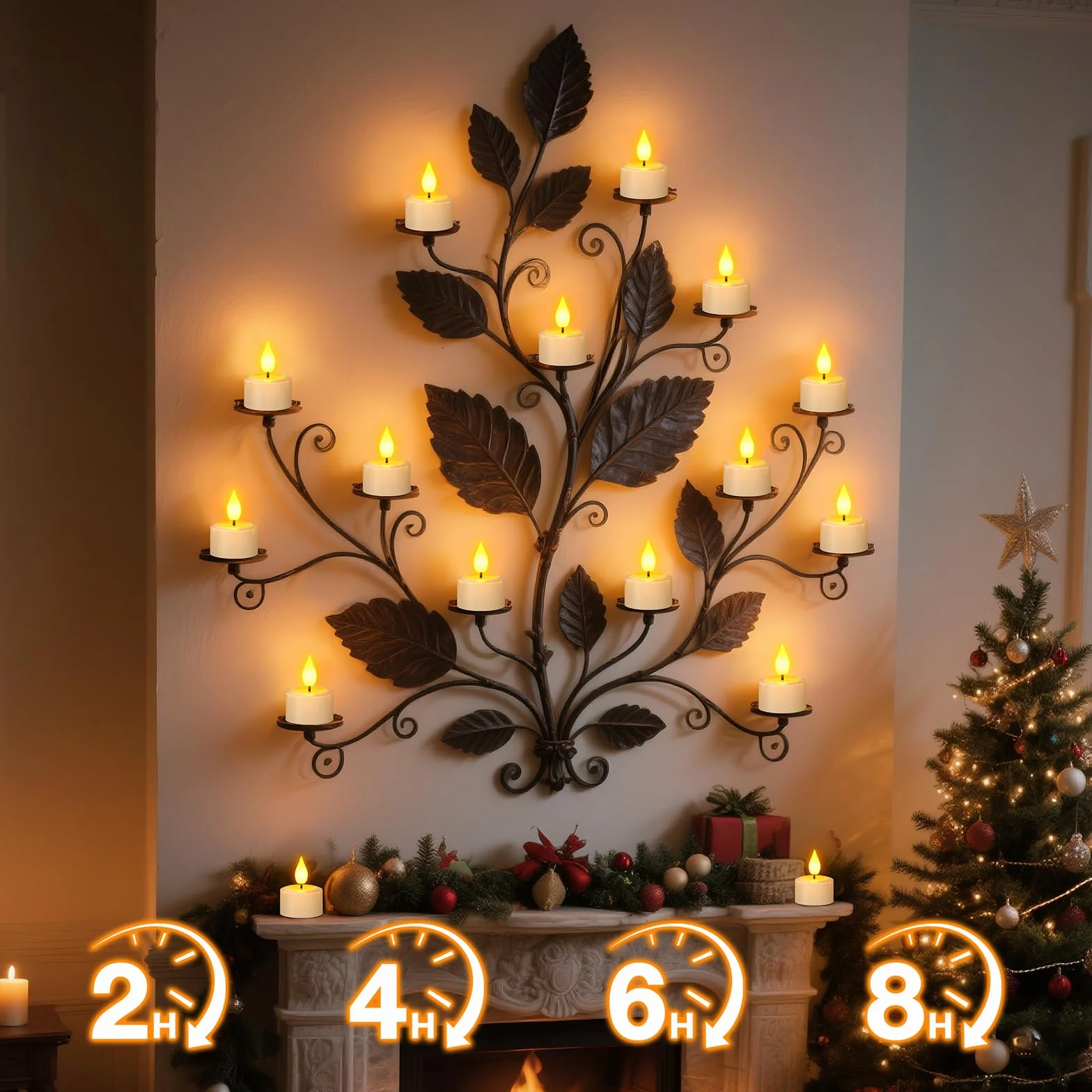 SoulBay 12 Bougies LED Rechargeables Flamme Vacillante avec Télécommande et Minuterie