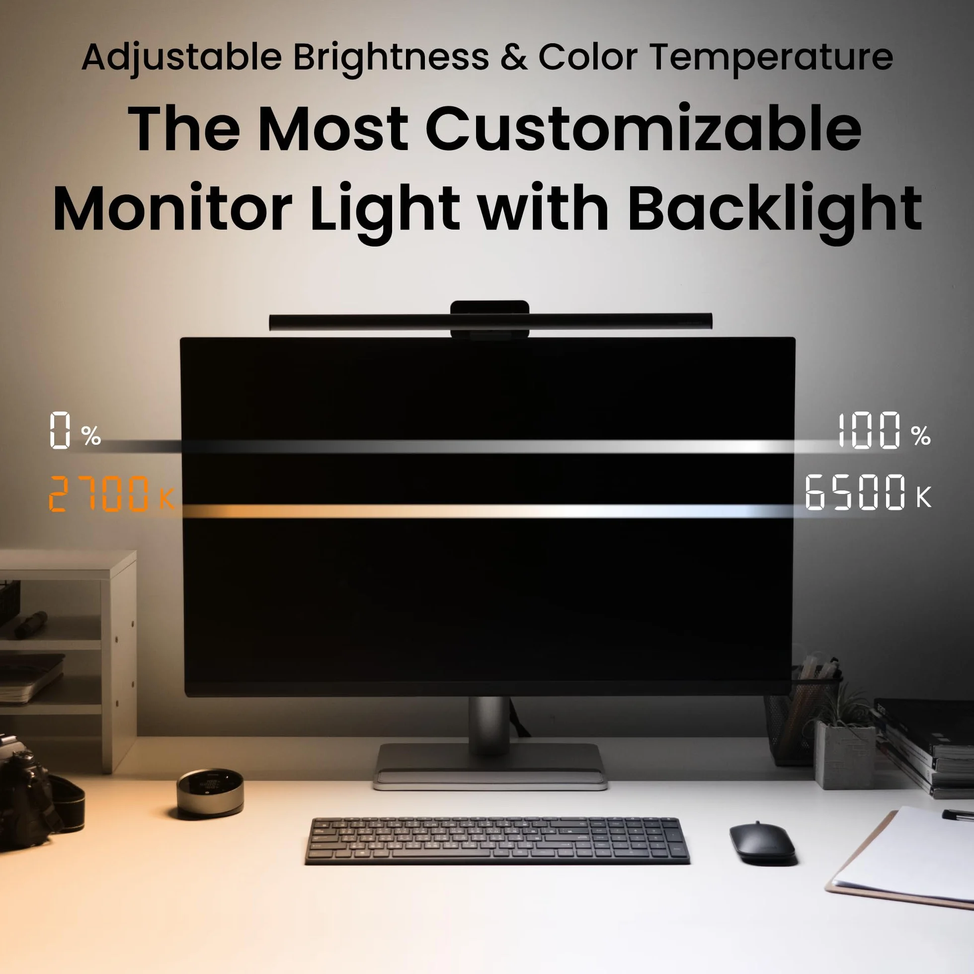 BenQ ScreenBar Halo 2 Lampe LED écran PC télécommande sans fil luminosité ajustable température couleur sans reflets design gain place USB