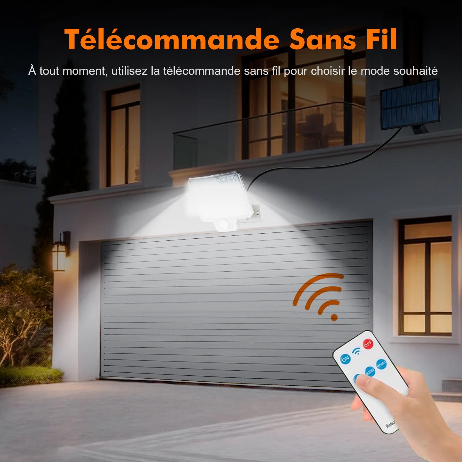 GRIFEMA GD201 Lampes de Sécurité Solaires d'Extérieur avec Détecteur de Mouvement, 3 Modes, IP65