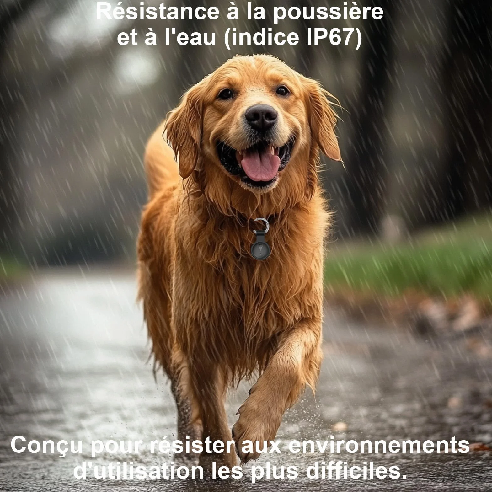 Collier GPS Chien Suivi Intelligent Localisation Temps Réel Longue Autonomie étanche Noir Compatible iOS Android