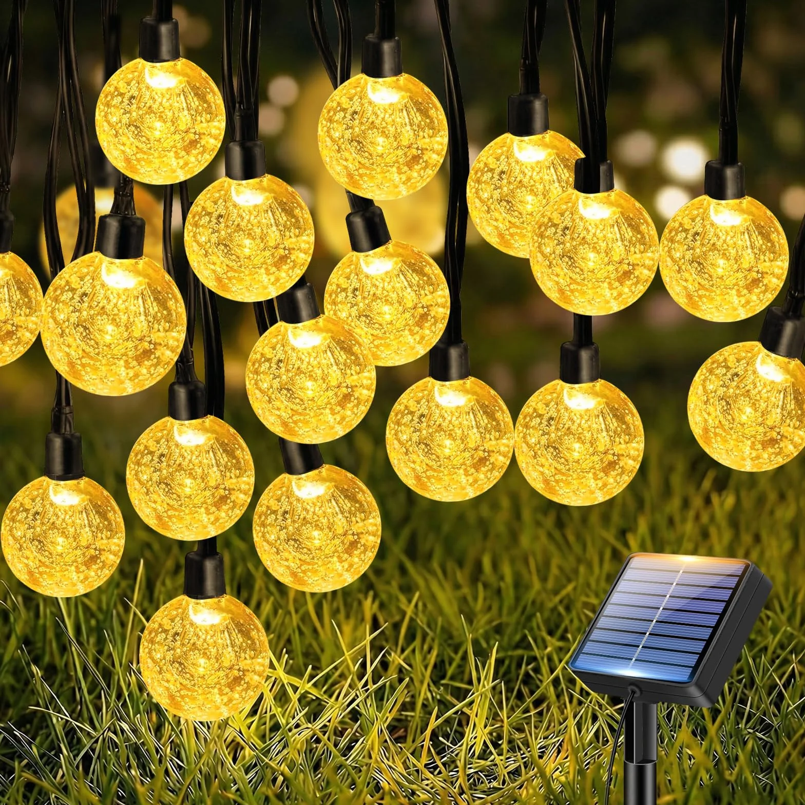 Guirlande Solaire Exterieur LED 10M IP65 Étanche 8 Modes Blanc Chaud