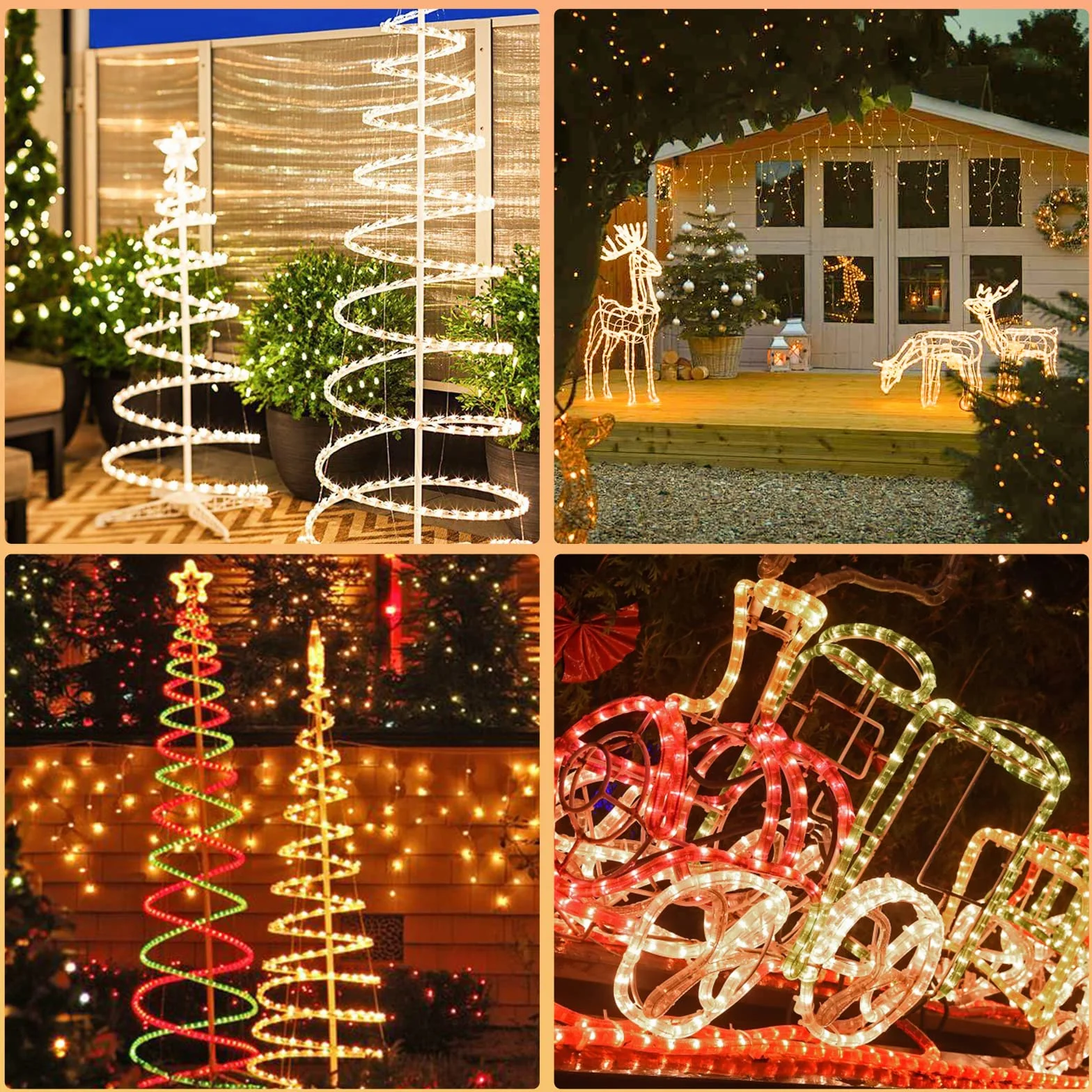 Sonnewelt Tube Lumineux Extérieur 30M 720LED 8 Modes Guirlande Lumineuse IP44 Blanc Chaud