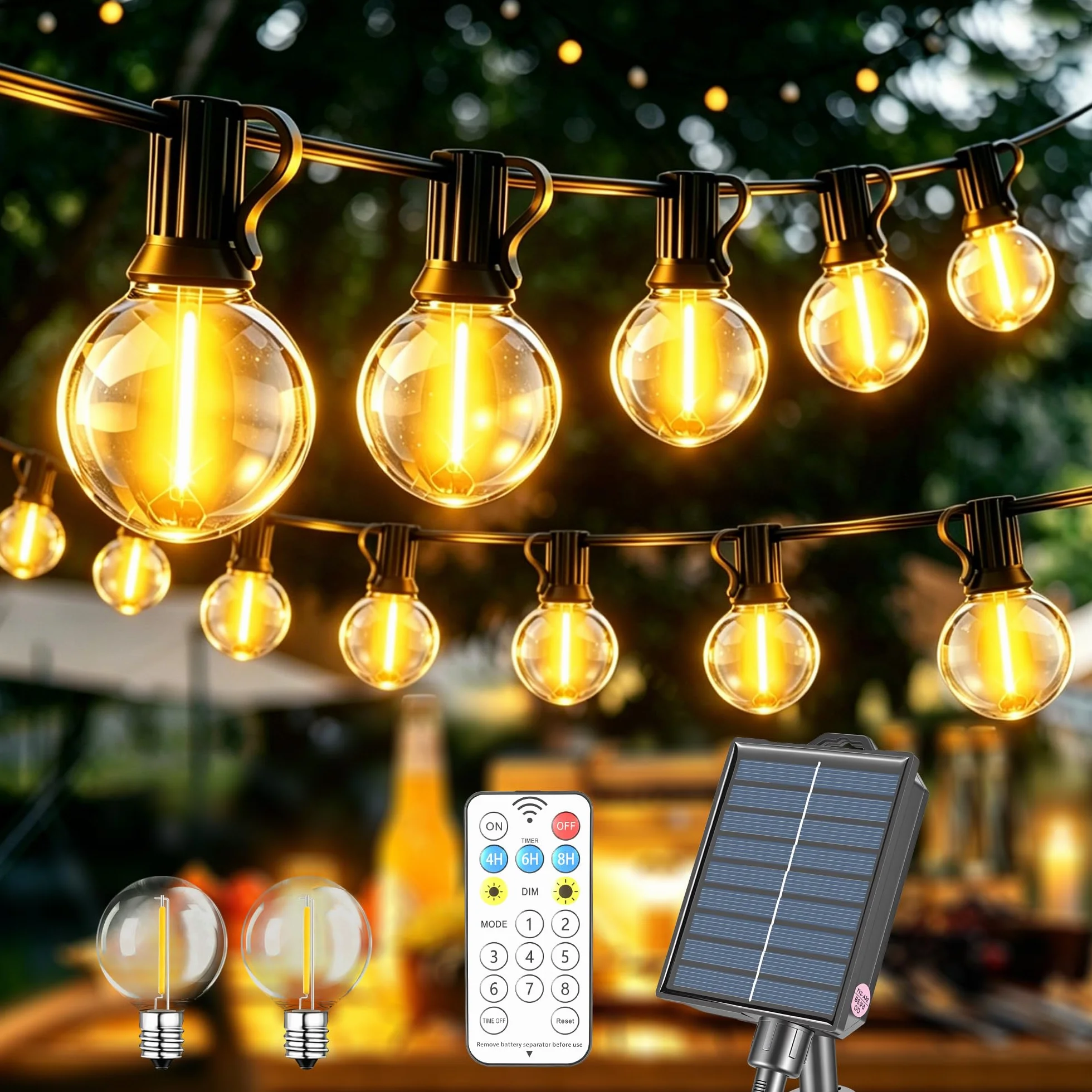 Guirlande Lumineuse LED Solaire Exterieure 10M IP44 avec Télécommande