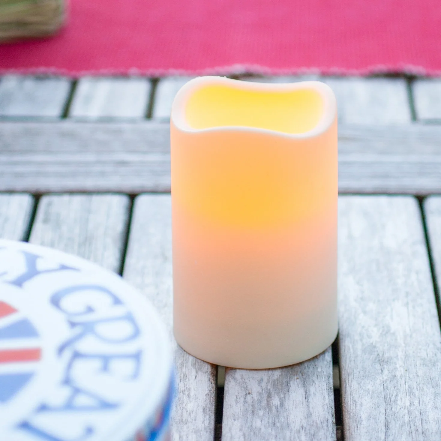 Lights4fun Petite Bougie Pilier LED pour Extérieur à Piles avec Programmateur