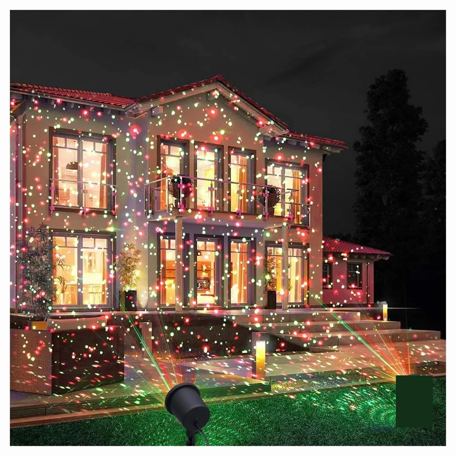 Projecteur de Noël LED extérieur étoiles ciel en mouvement rouge vert paysage jardin