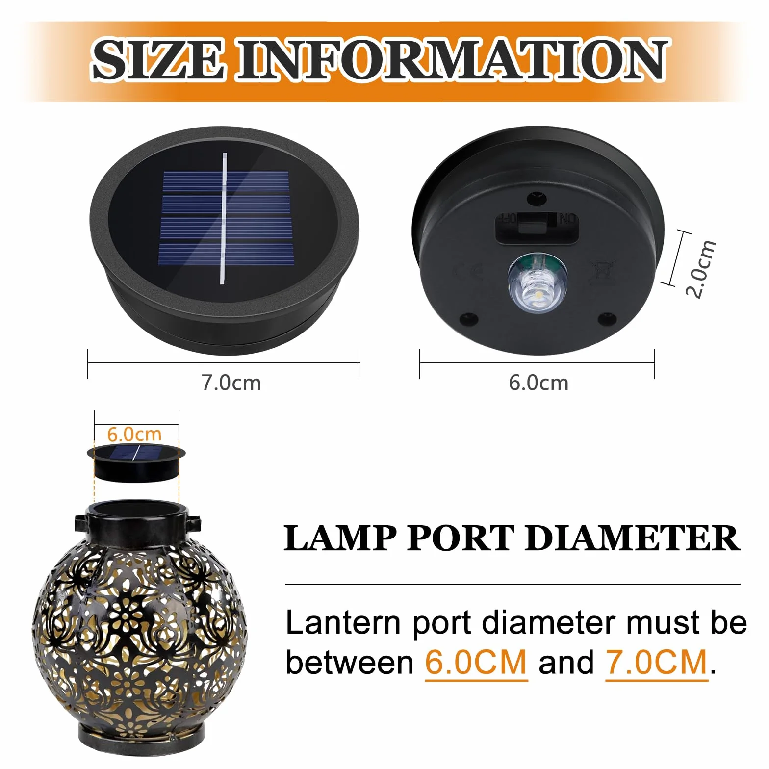Lot de 2 Lanternes de Remplacement LED IP44 7 cm Lumière Chaude 600 mAh 1.2 V