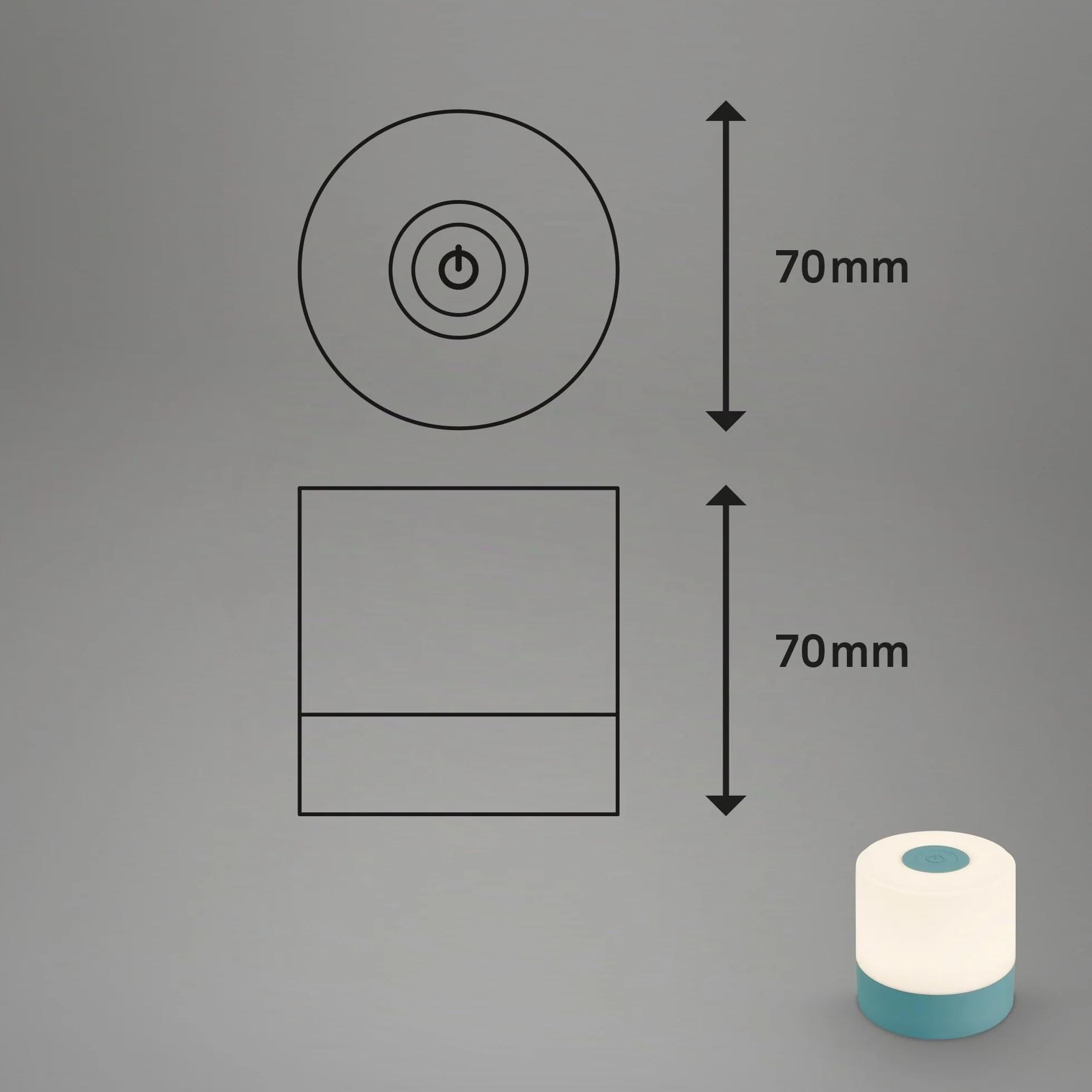 BRILONER Mini lampe de table LED sans fil, lampe de chevet Touch à intensité variable, Bleu