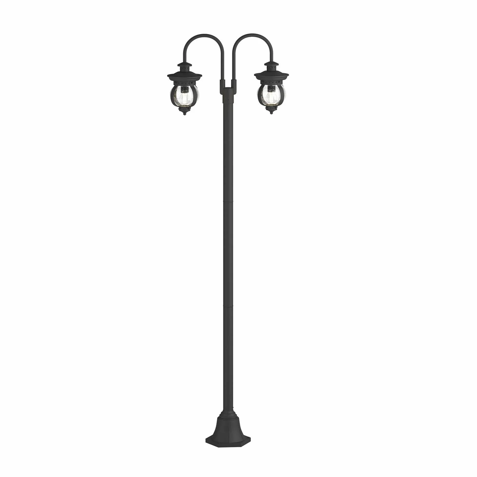 Lindby Lampadaire Extérieur Farley Intensité Variable Noir Métal 2 Lampes E27