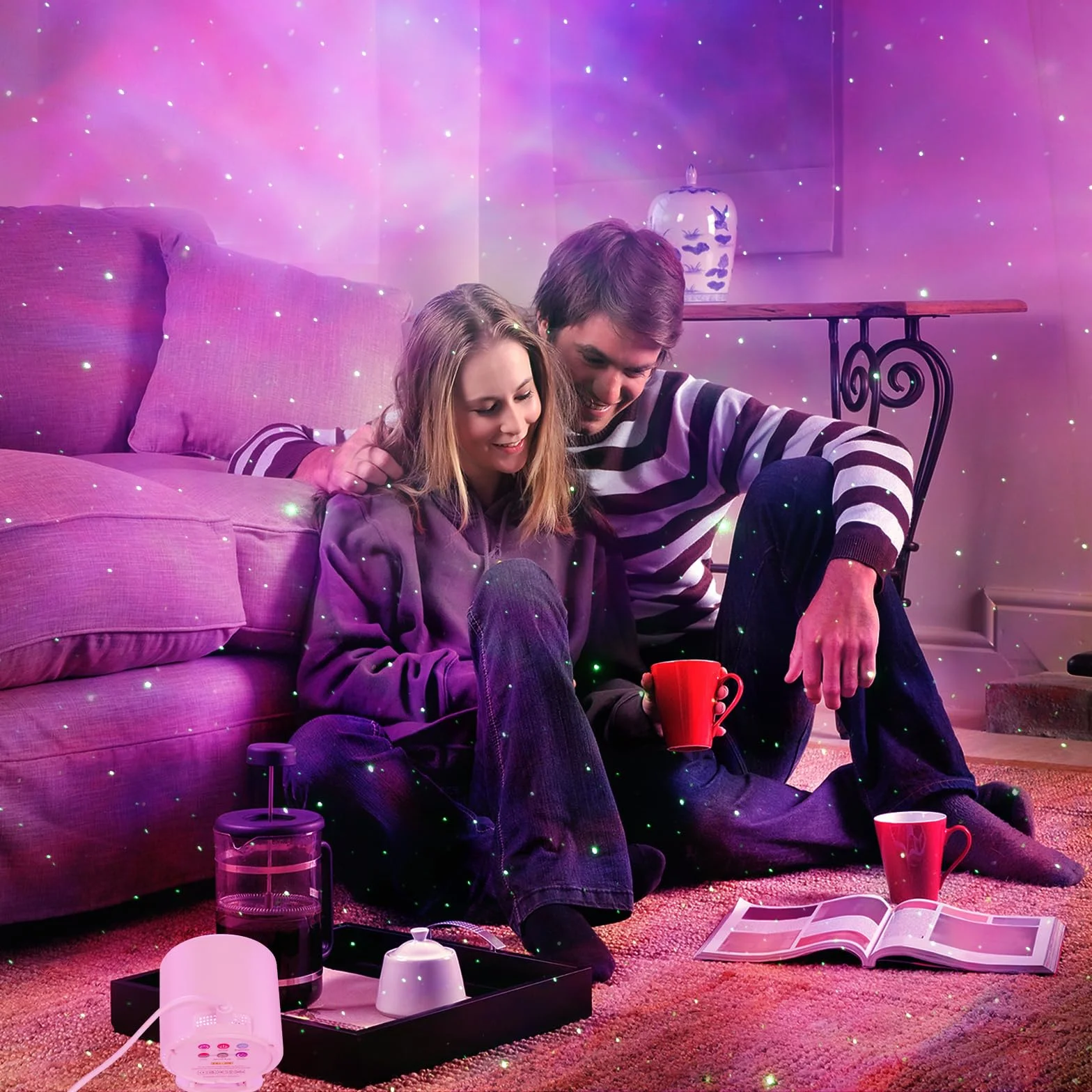 Projecteur Ciel Etoile Galaxie avec télécommande, Luminosité réglable pour Décoration Chambre Enfants Adultes
