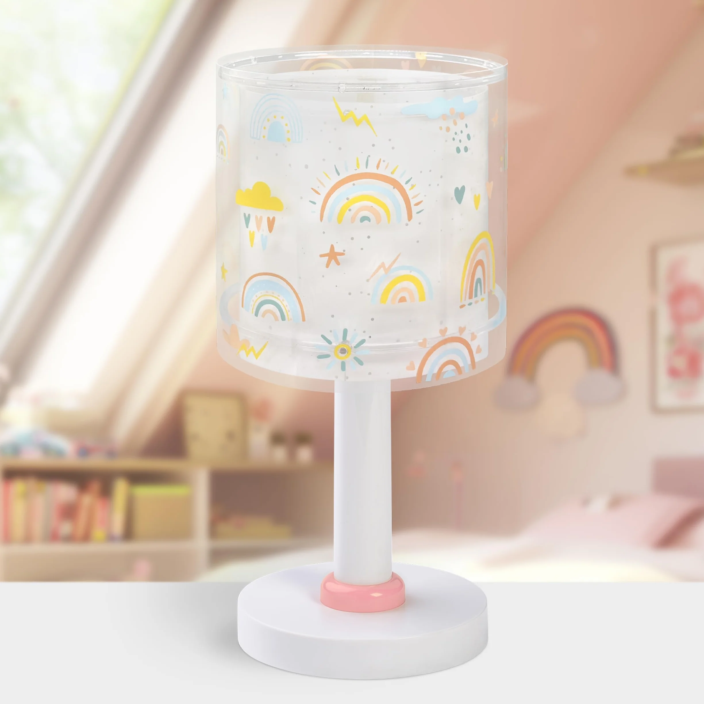 Dalber Lampe de chevet enfant Rainbow arc-en-ciel G4 LED 4 W Rose