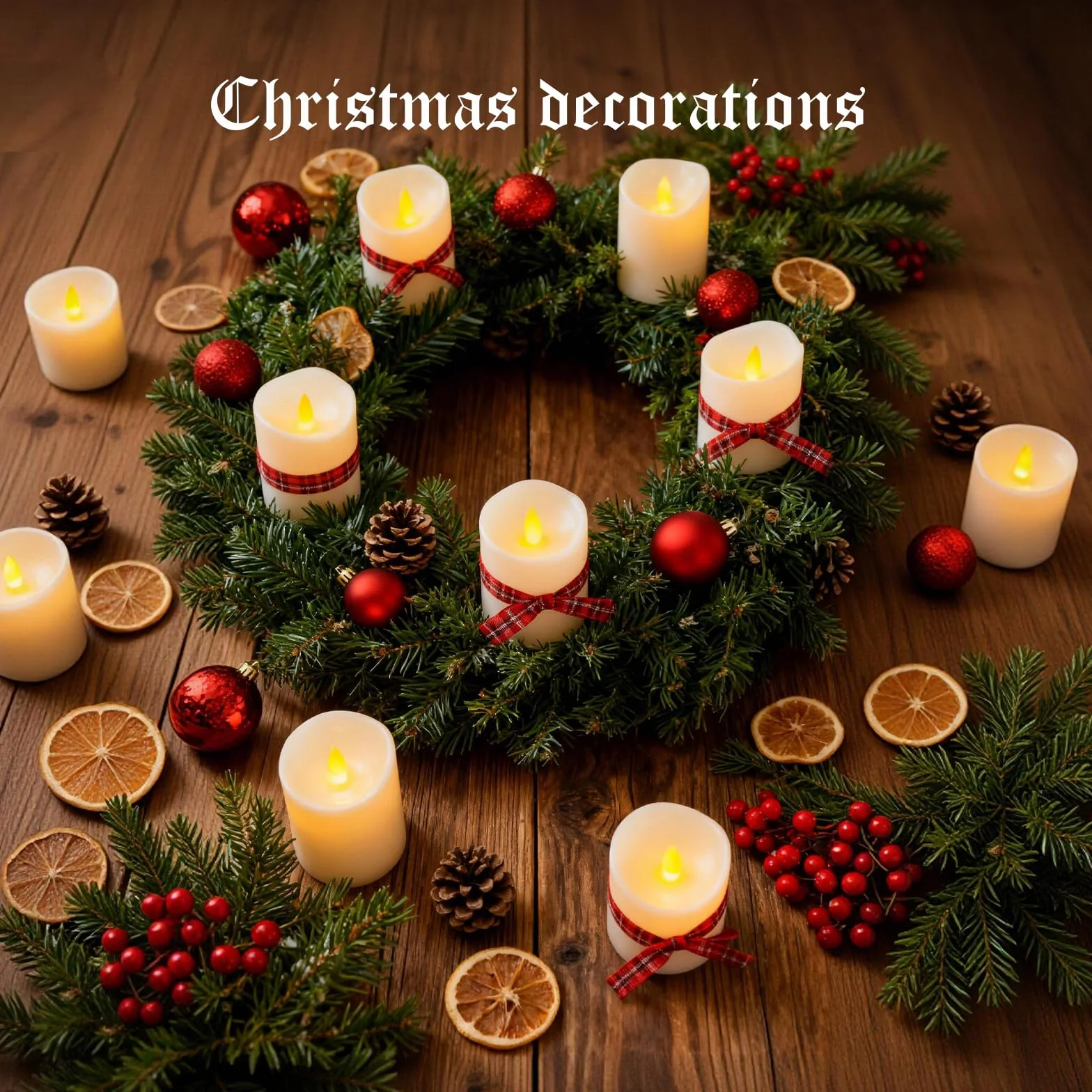Bougies LED Sans Flamme 24 Pièces, Fonctionnement à Piles, Petites Bougie Chauffe-plat Électrique pour Noël