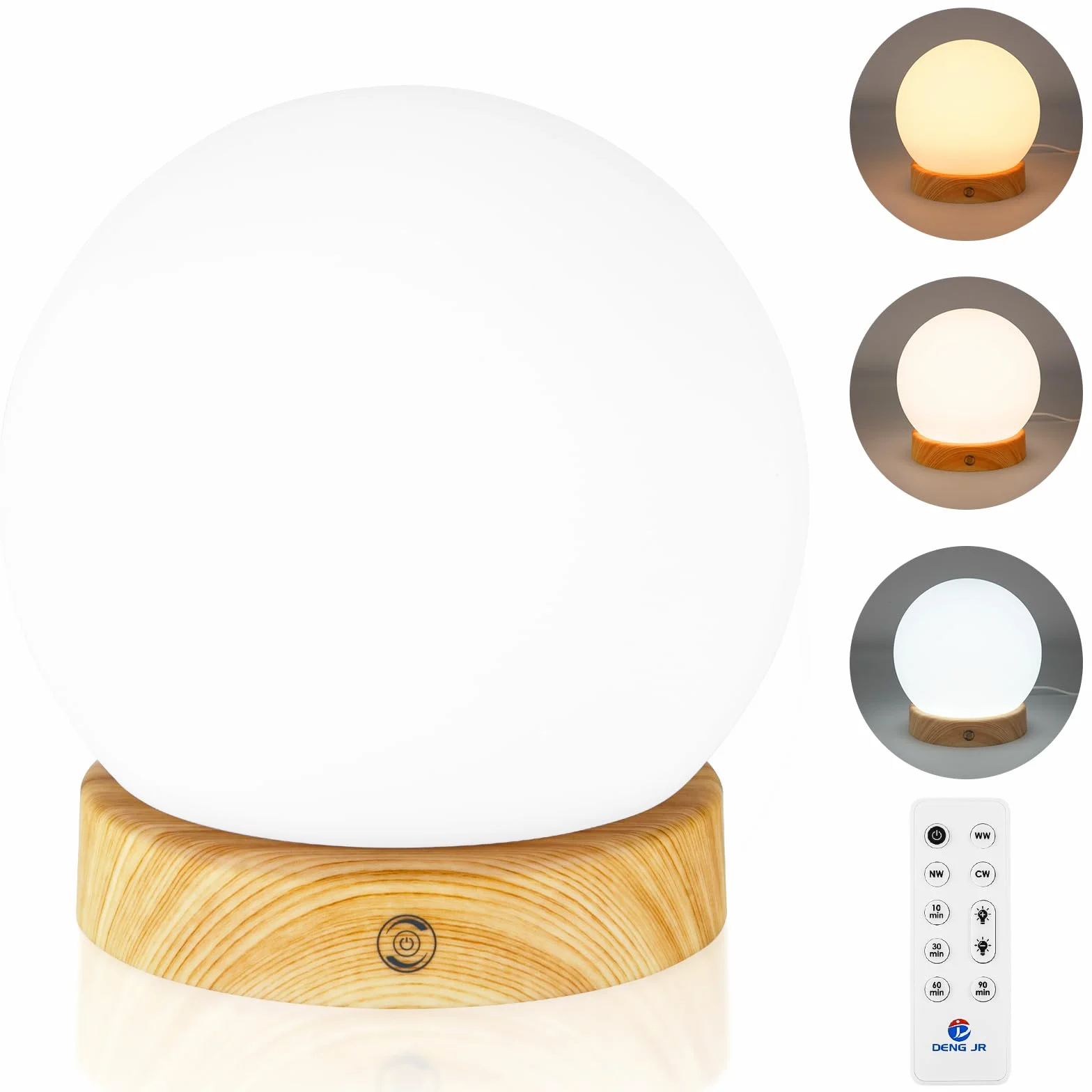 Lampe de luminothérapie 10.000 Lux, lumière du jour, télécommande, 3 températures de couleur, LED sans scintillement ni UV