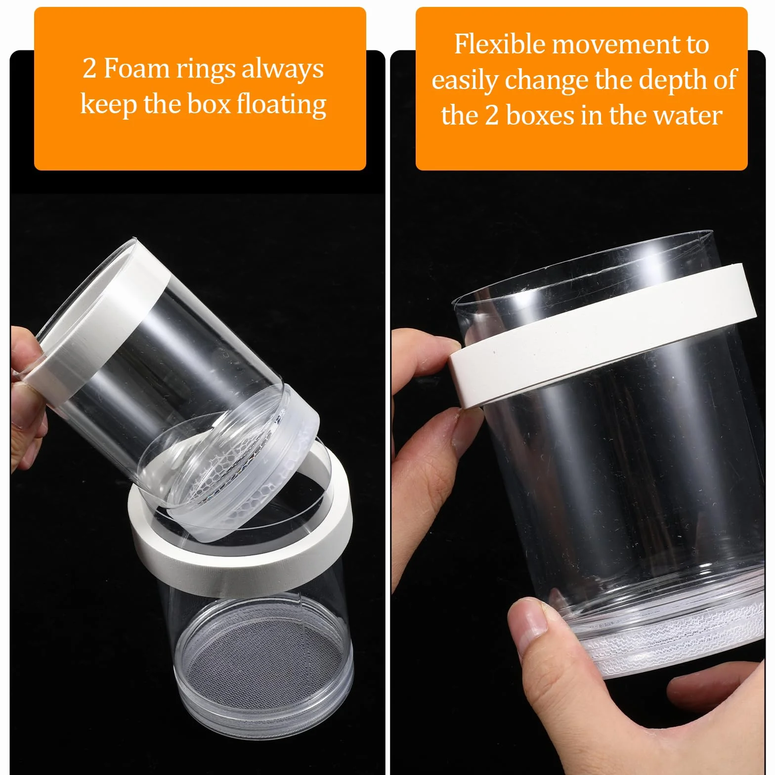 Boîte d'élevage flottante en plastique pour aquarium, séparateur de poissons, incubateur transparent pour crevettes betta