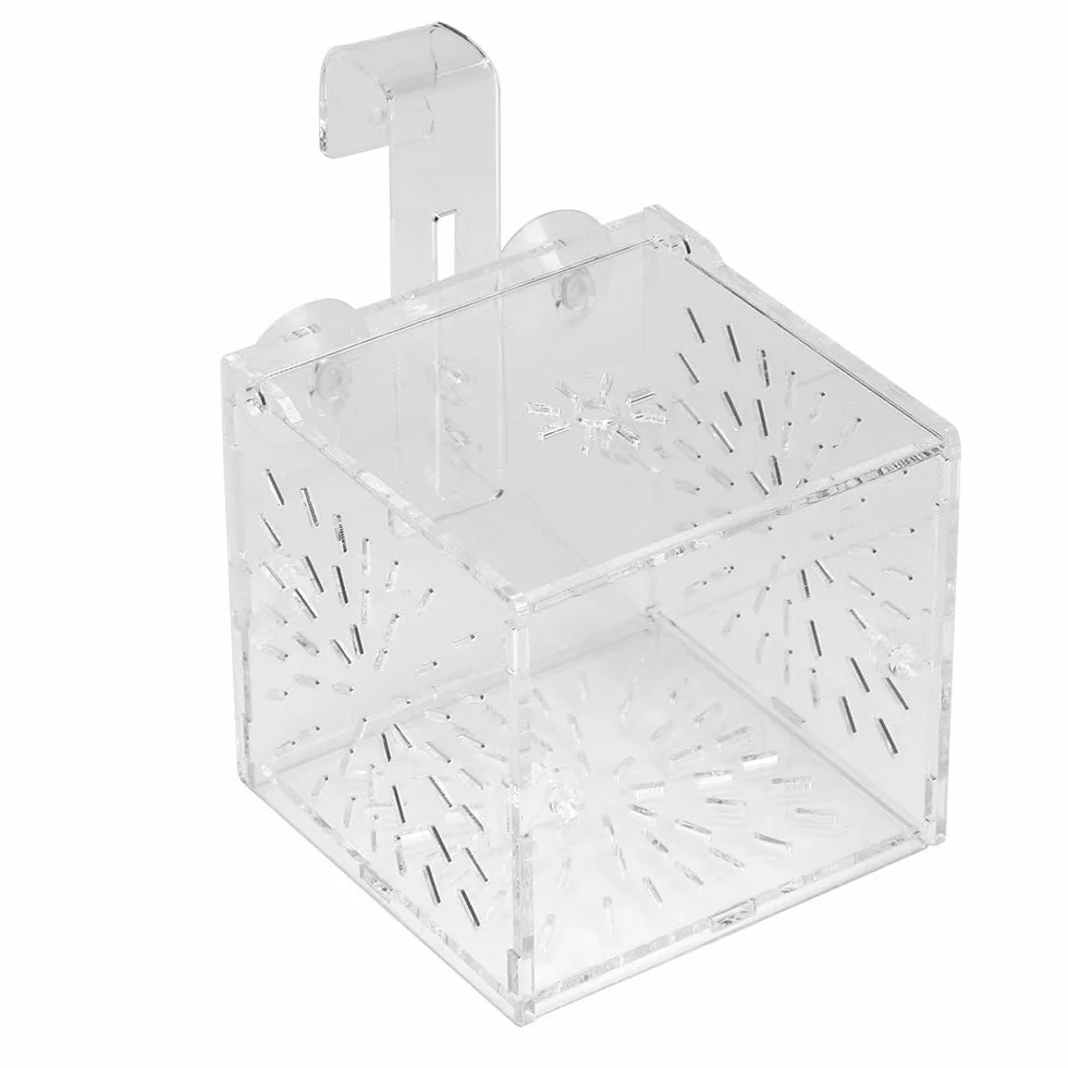 Fabater Boîte d'élevage de Poissons Non Toxiques, Aquarium Éclosion Suspendue 10x10x10 cm