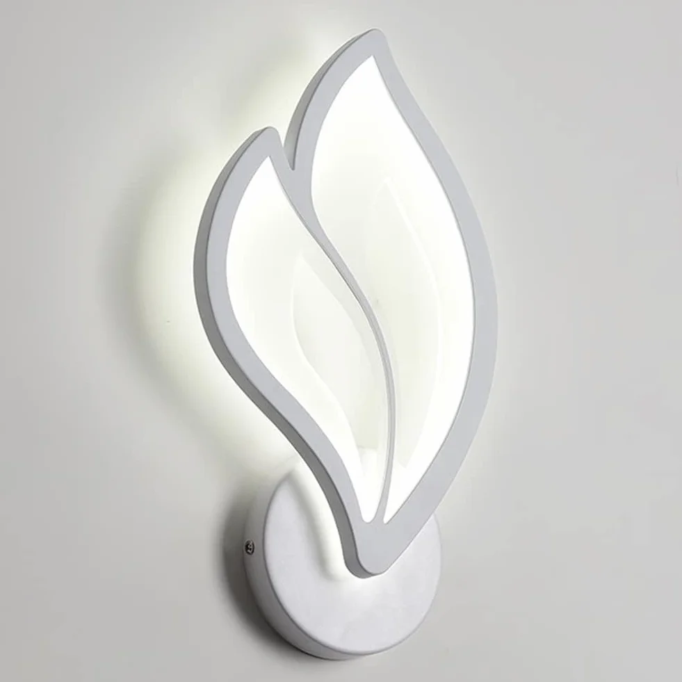 Applique Murale LED 12W Forme Feuille Acrylique Moderne pour Chambre Enfant Bureau Couloir Salon