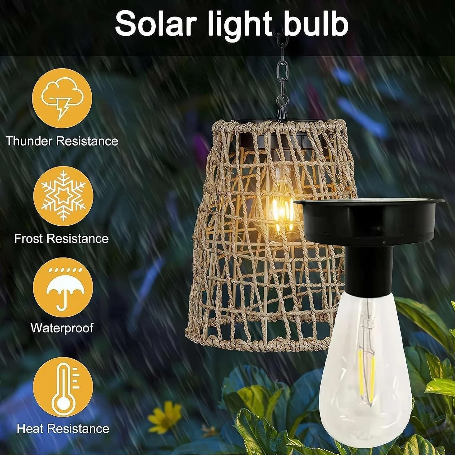 Lot de 2 lampes solaires de rechange pour extérieur avec ampoule LED claire et panneau solaire 8 cm